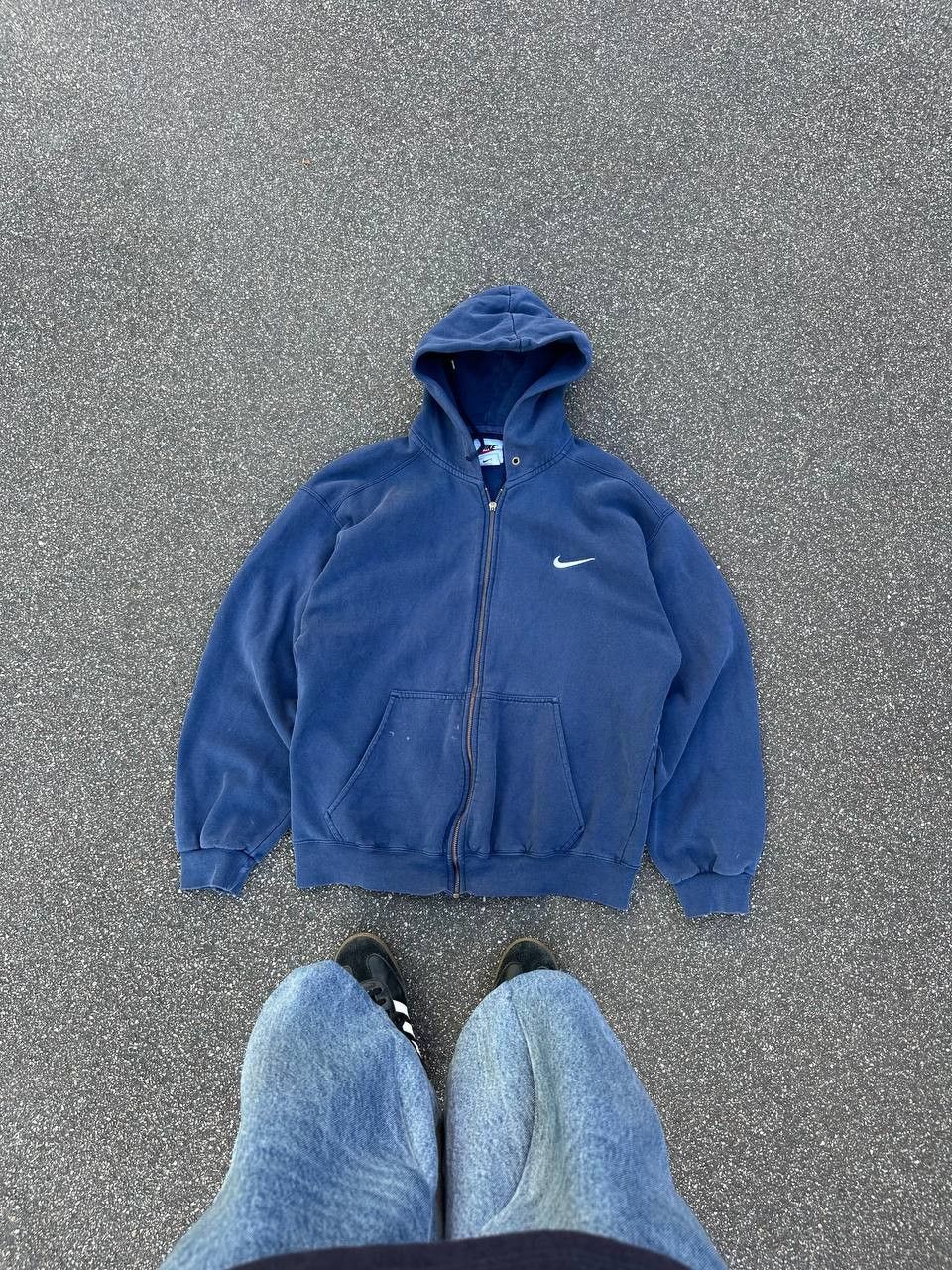 Nike × Vintage Nike Vintage 00s Zip Hoodie Distressed Washed Style Size US M / EU 48-50 / 2 - 3 Thumbnail