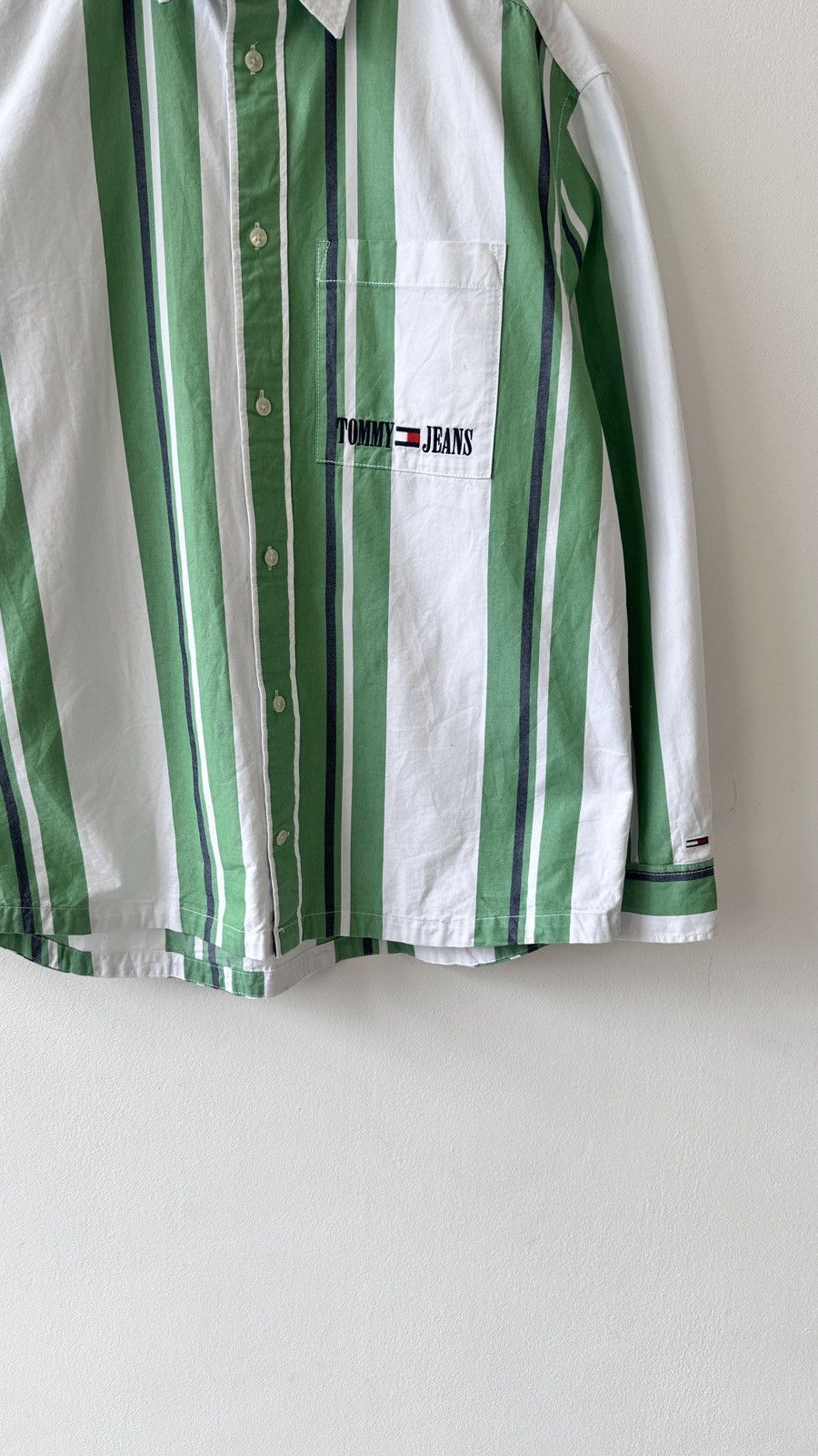 Tommy Hilfiger Tommy Jeans Striped Shirt Skate Fit Y2K Baggy Retro Big Logo Size US M / EU 48-50 / 2 - 4 Thumbnail