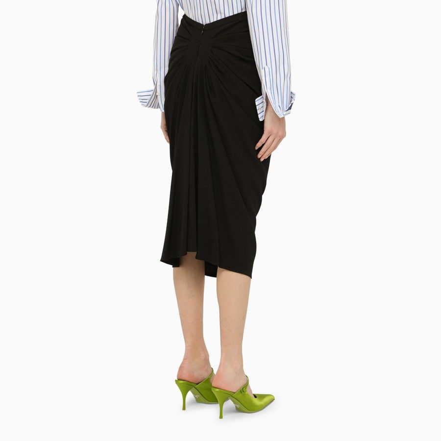 Dries Van Noten o1d2blof0824 Wool Midi Skirts in Black Size 28" / US 6 / IT 42 - 4 Thumbnail