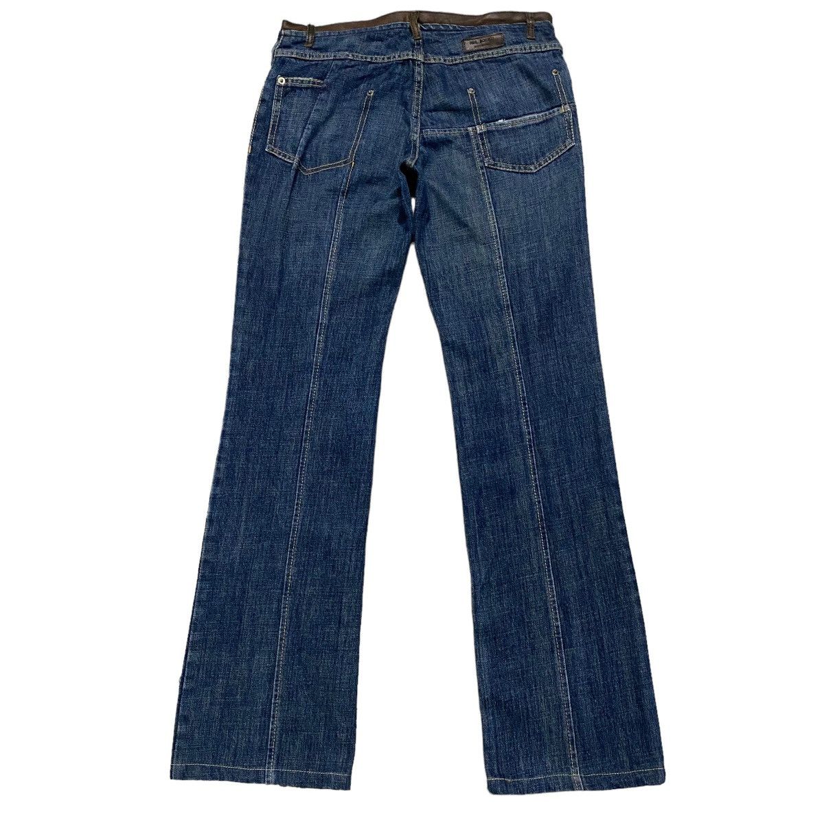 Neil Barrett Neil Barrett Denim Leather Trimmed Flare Jeans Low Rise Size 28" / US 6 / IT 42 - 2 Thumbnail