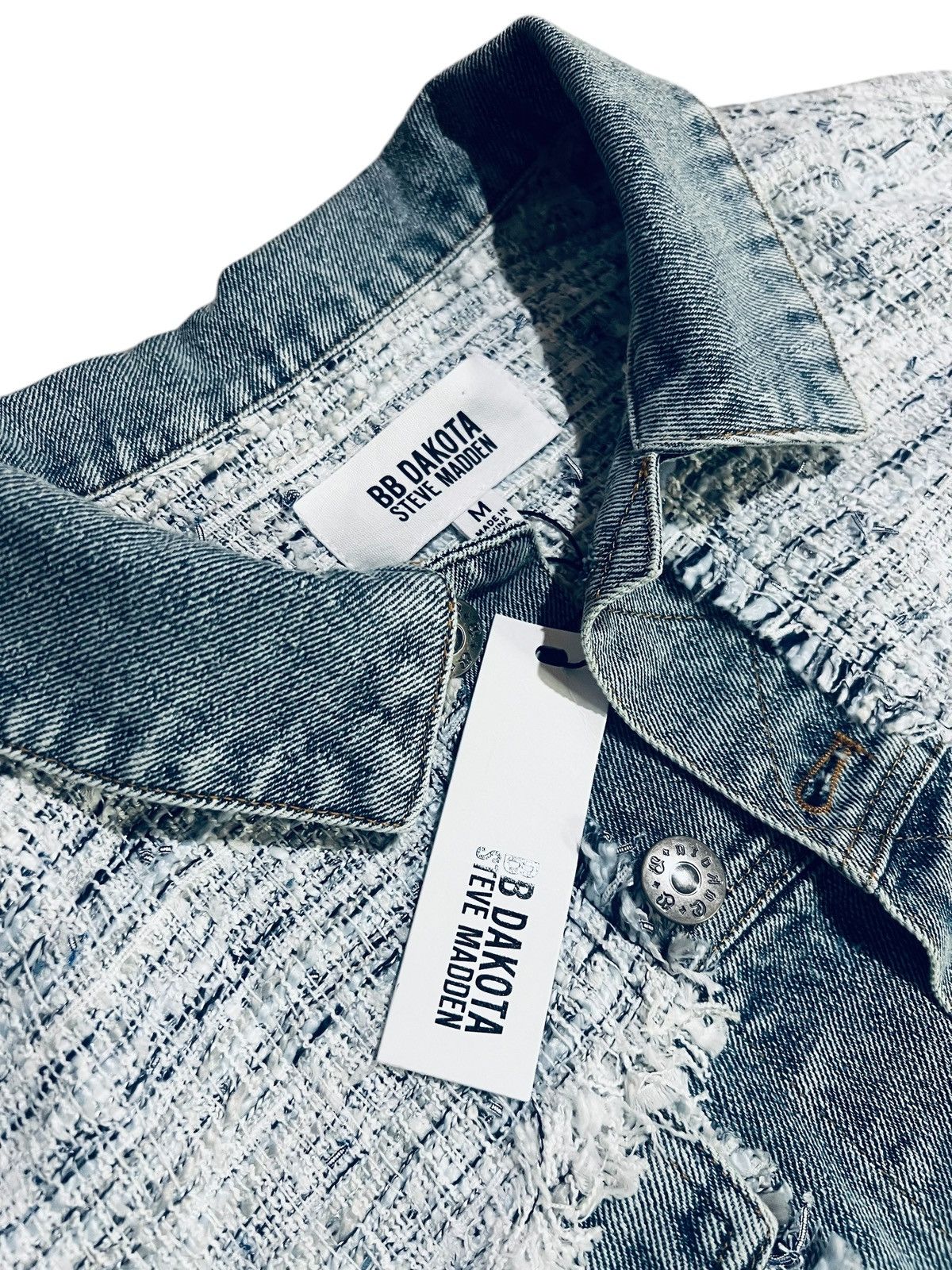 Steve Madden BB Dakota by Steve Madden Denim Tweed Trucker Jacket NWT Size US M / EU 48-50 / 2 - 3 Thumbnail