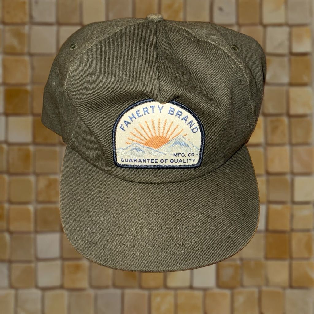 Faherty Faherty Hat Snapback Cap Outdoor Hat 100% Cotton Green One Size Men Cap Casual Travel Nature Fish Canvas Baggy Snapback Mens Green Faherty Hat Size ONE SIZE - 1 Thumbnail
