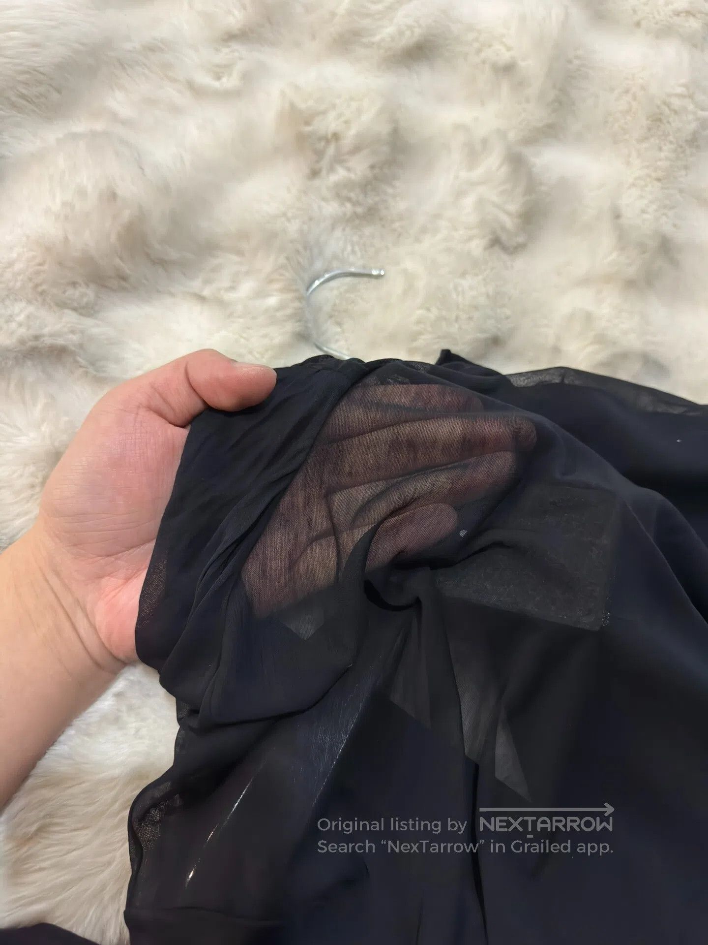 Saint Laurent Paris Saint Laurent Paris Deeply pleated V-neck sheer tank top| Size US XS / EU 42 / 0 - 8 Thumbnail
