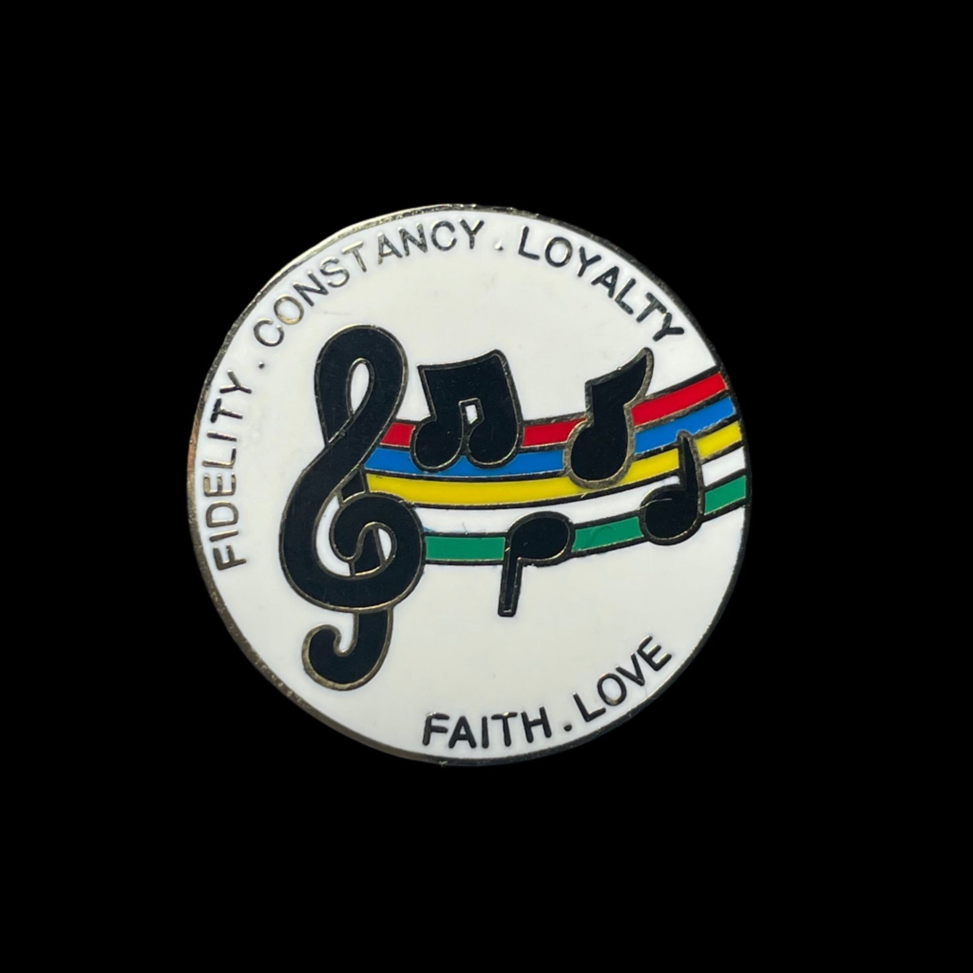 Vintage Fidelity Constancy Loyalty Faith and Love Rainbow Music Note Size ONE SIZE - 2 Thumbnail