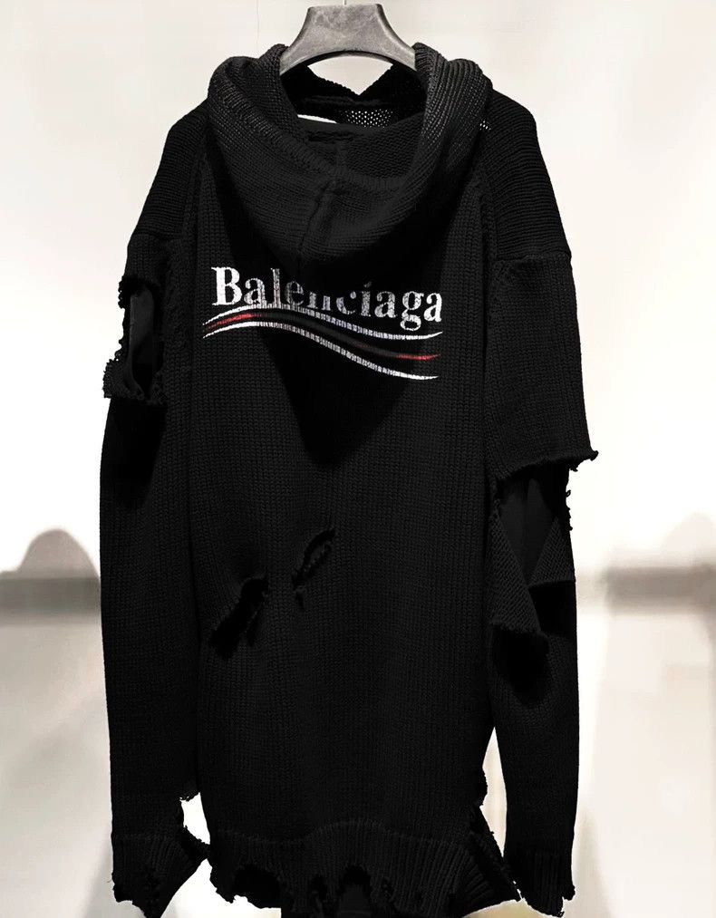Balenciaga Balenciaga Ripped Hooded Show hoodie 2502-Nextarrow Size US XS / EU 42 / 0 - 2 Thumbnail