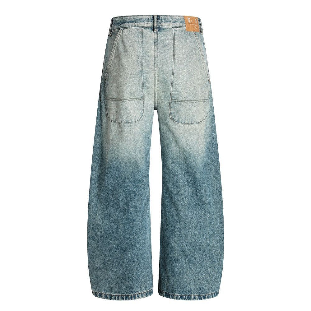 Japanese Brand × Jean Men's punk pleated pocket cargo silhouette washed jeans Size US 32 / EU 48 - 2 Thumbnail