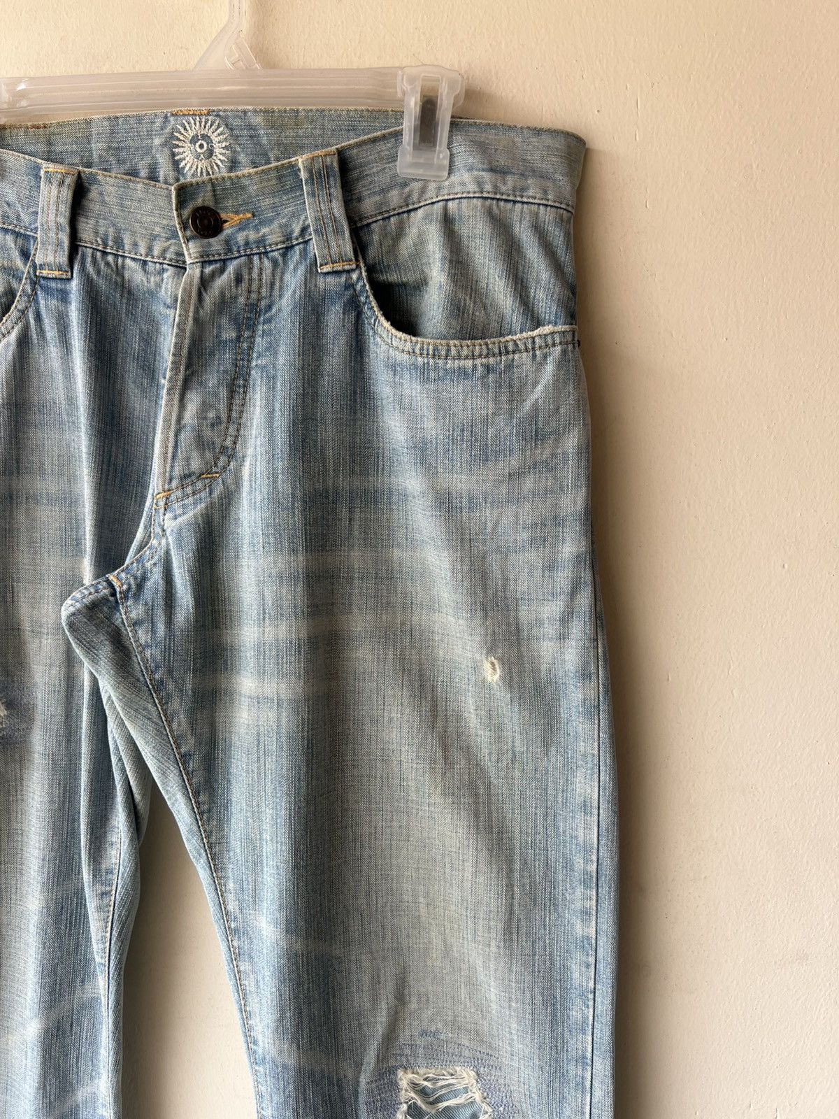 5351 POUR LES HOMMES Epoca Uomo Japan Distressed Dirty Mud Denim Bootcut Jeans Size US 32 / EU 48 - 13 Thumbnail