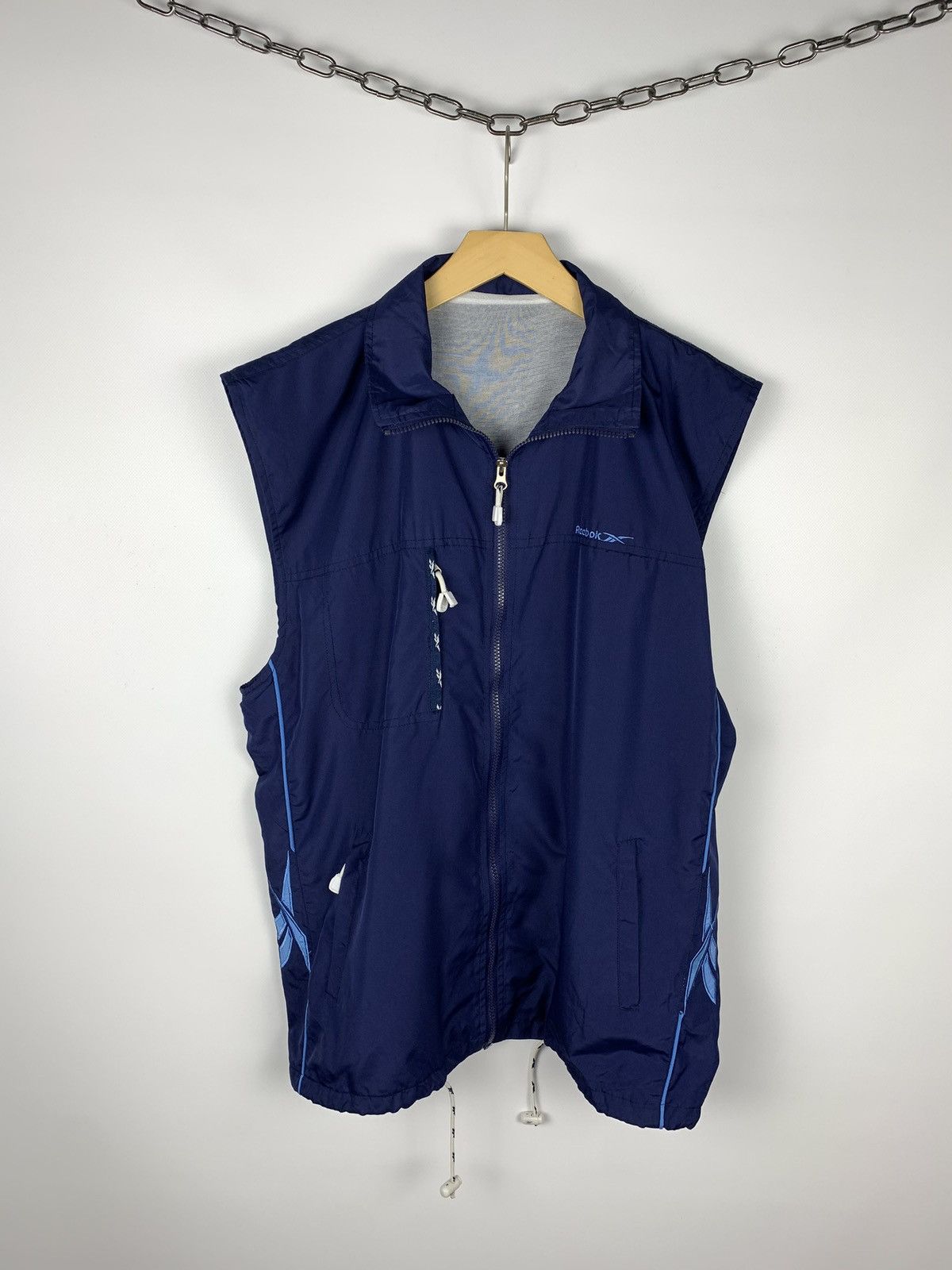 Reebok Vintage Reebok Full Zip Vest Jacket Size 17 Blue Size US S / EU 44-46 / 1 - 1 Thumbnail