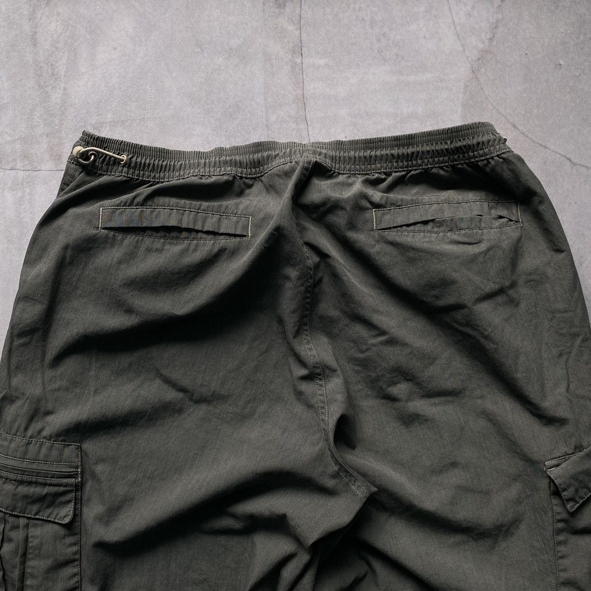 Japanese Brand × Nike × Vintage Y2K Nike Vintage Painted Grey Cargo Parachute Pants Size US 36 / EU 52 - 9 Thumbnail