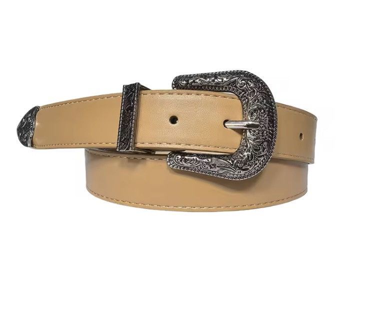 Japanese Brand Y2K Buckle Belt (beige) Size 32 - 3 Thumbnail
