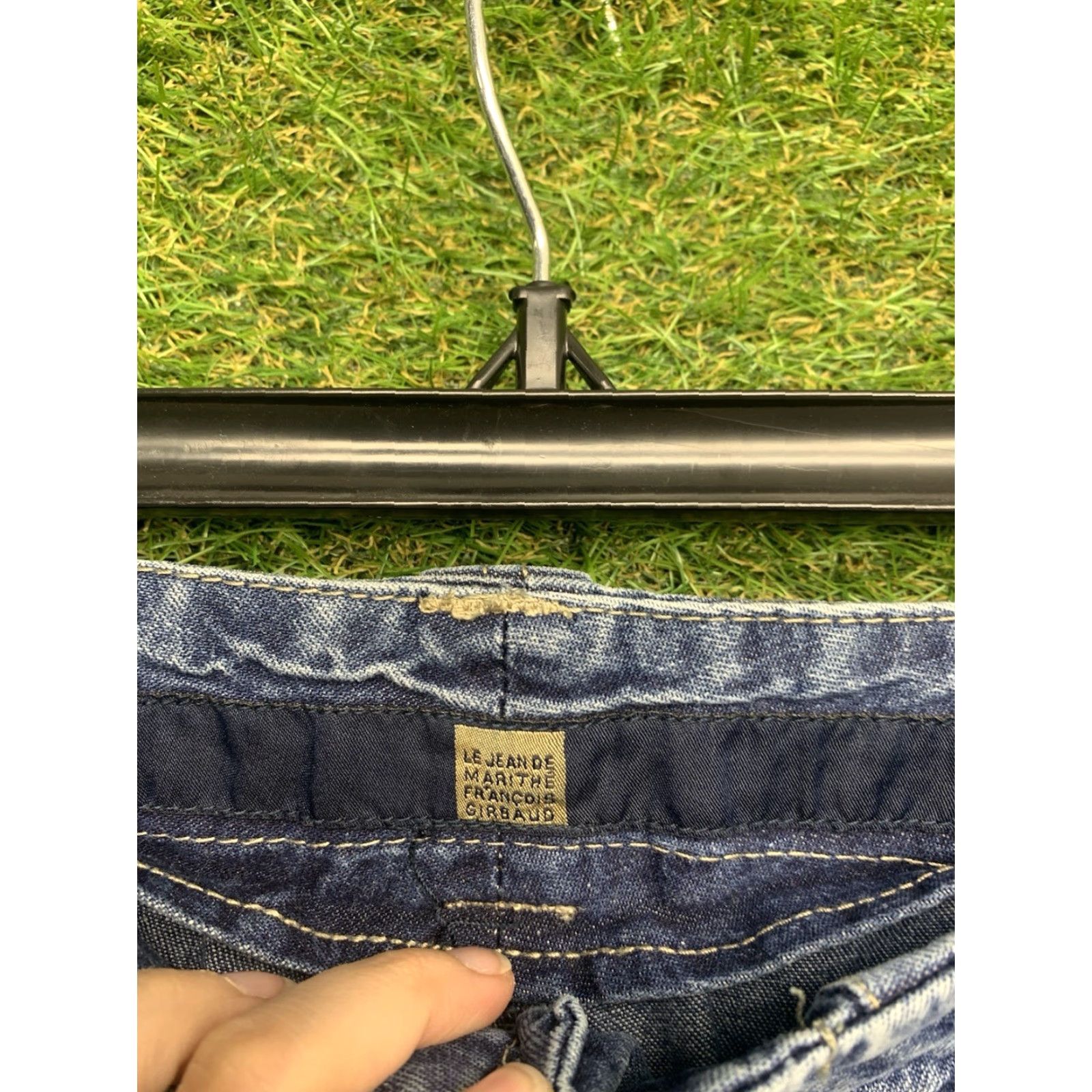 Logo 7 VINTAGE Girbaud Jeans Mens 38x32 Logo Grunge 90s Cargo Wide-Leg Denim Blue 5-Pocket Hip Hop Street Shirt Size US 38 / EU 54 - 4 Thumbnail