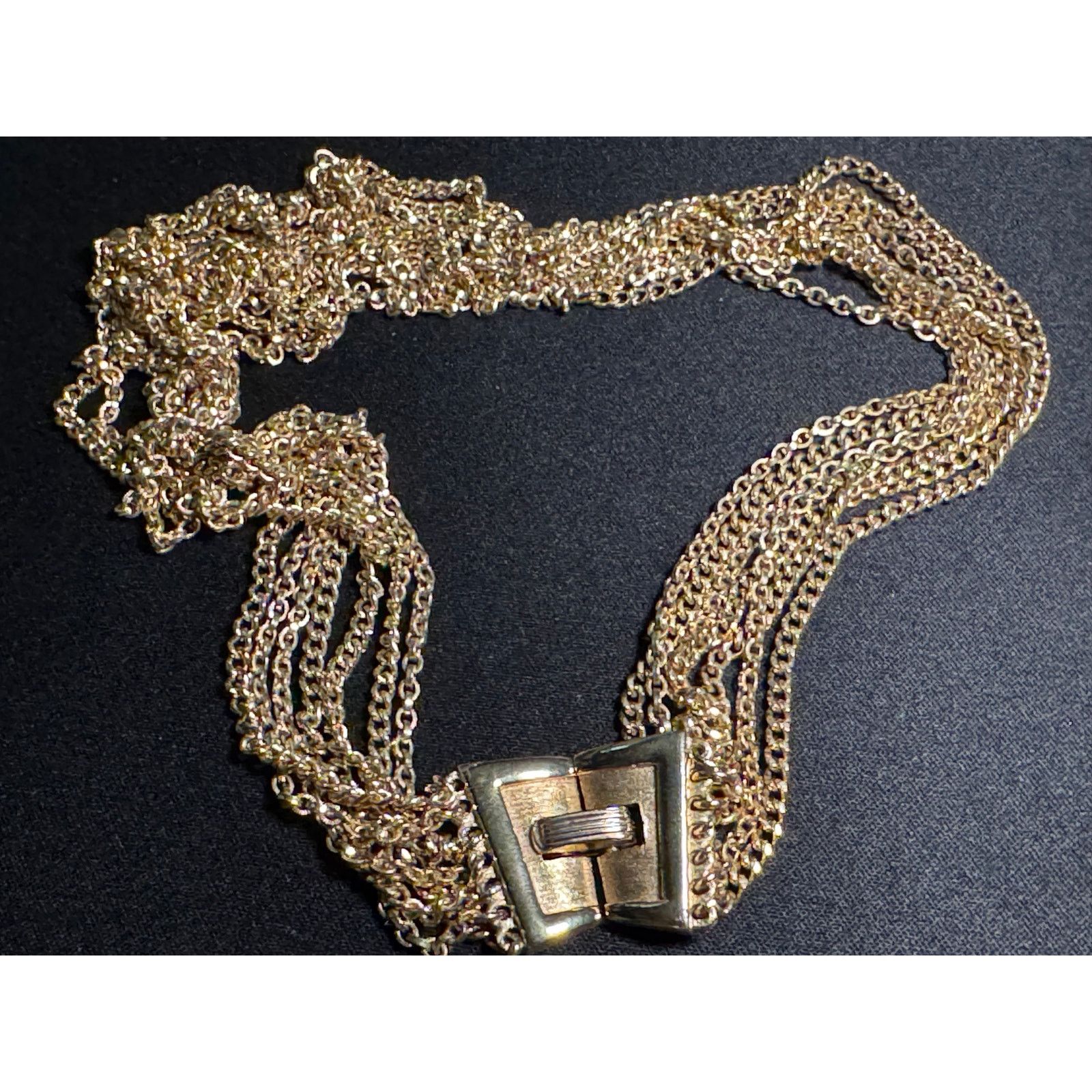 Other Vintage Crown Trifari 7 Strand Gold Tone Graduating Necklace Size ONE SIZE - 2 Thumbnail