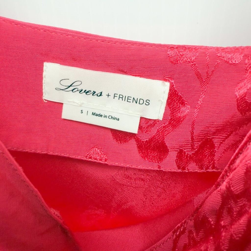 Lovers and Friends LOVERS AND FRIENDS Lia Satin Floral Pink Midi Dress sz S Size XS / US 0-2 / IT 36-38 - 4 Thumbnail