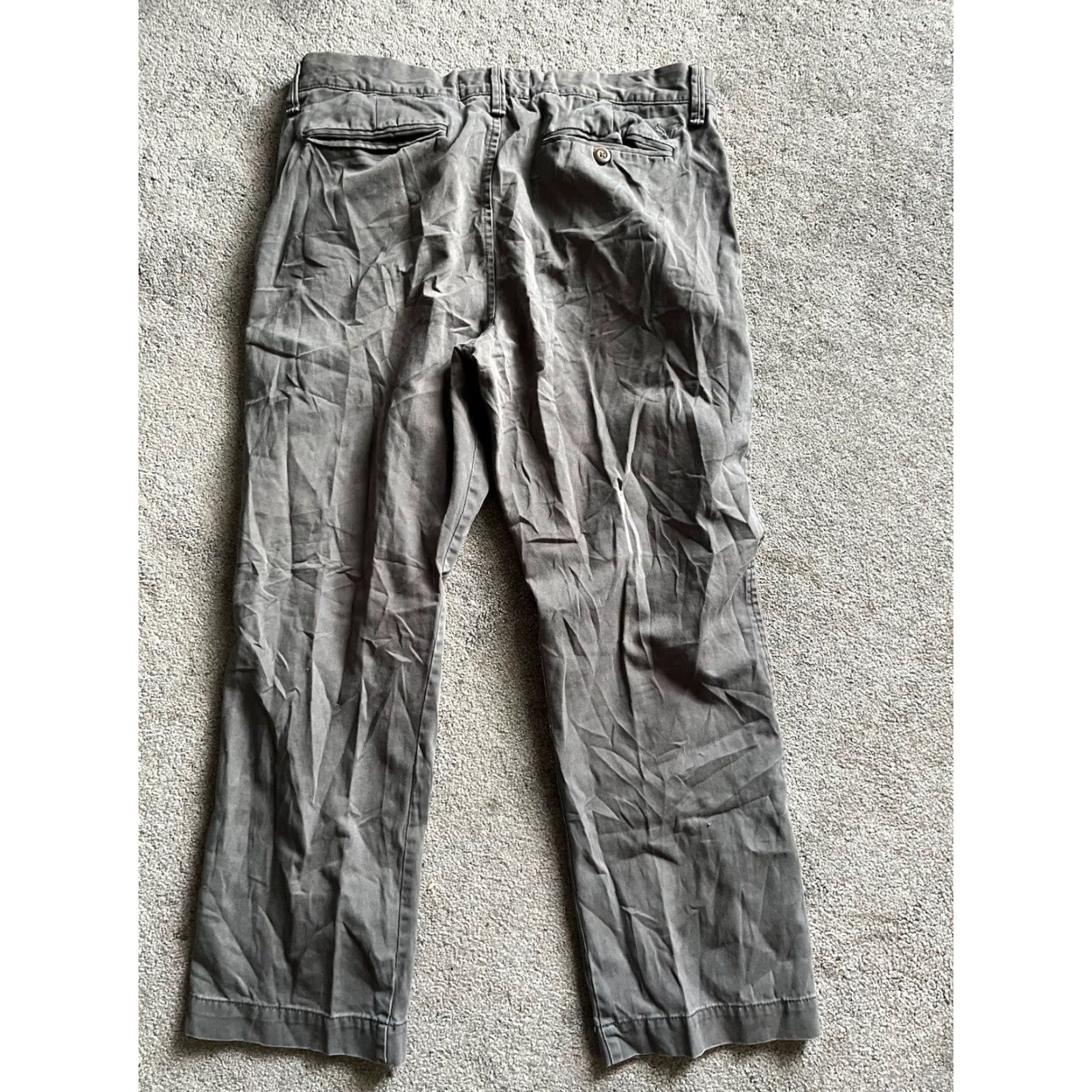 American Eagle Outfitters American Eagle Chino Pants Mens 36x28 Gray Solid Regular Fit Stretch Size US 36 / EU 52 - 3 Thumbnail