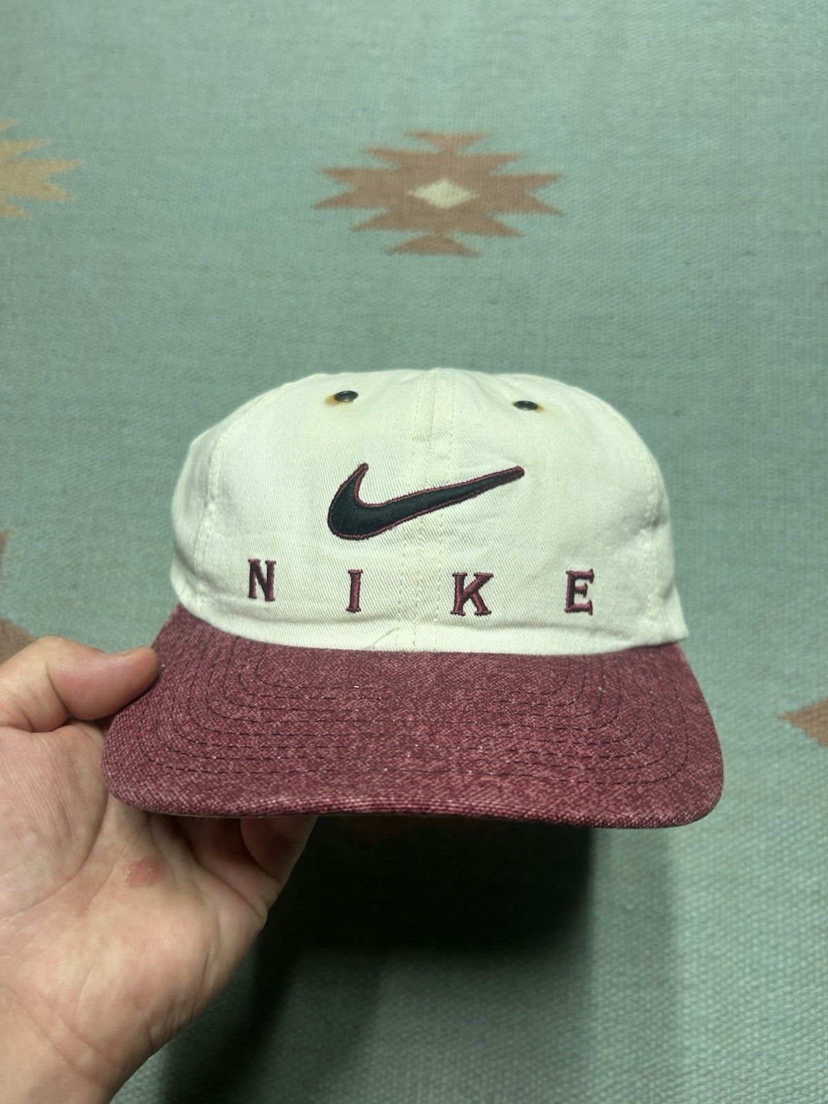 Vintage Vintage Nike hat spell out embroidered swoosh check logo USA Size ONE SIZE - 2 Thumbnail