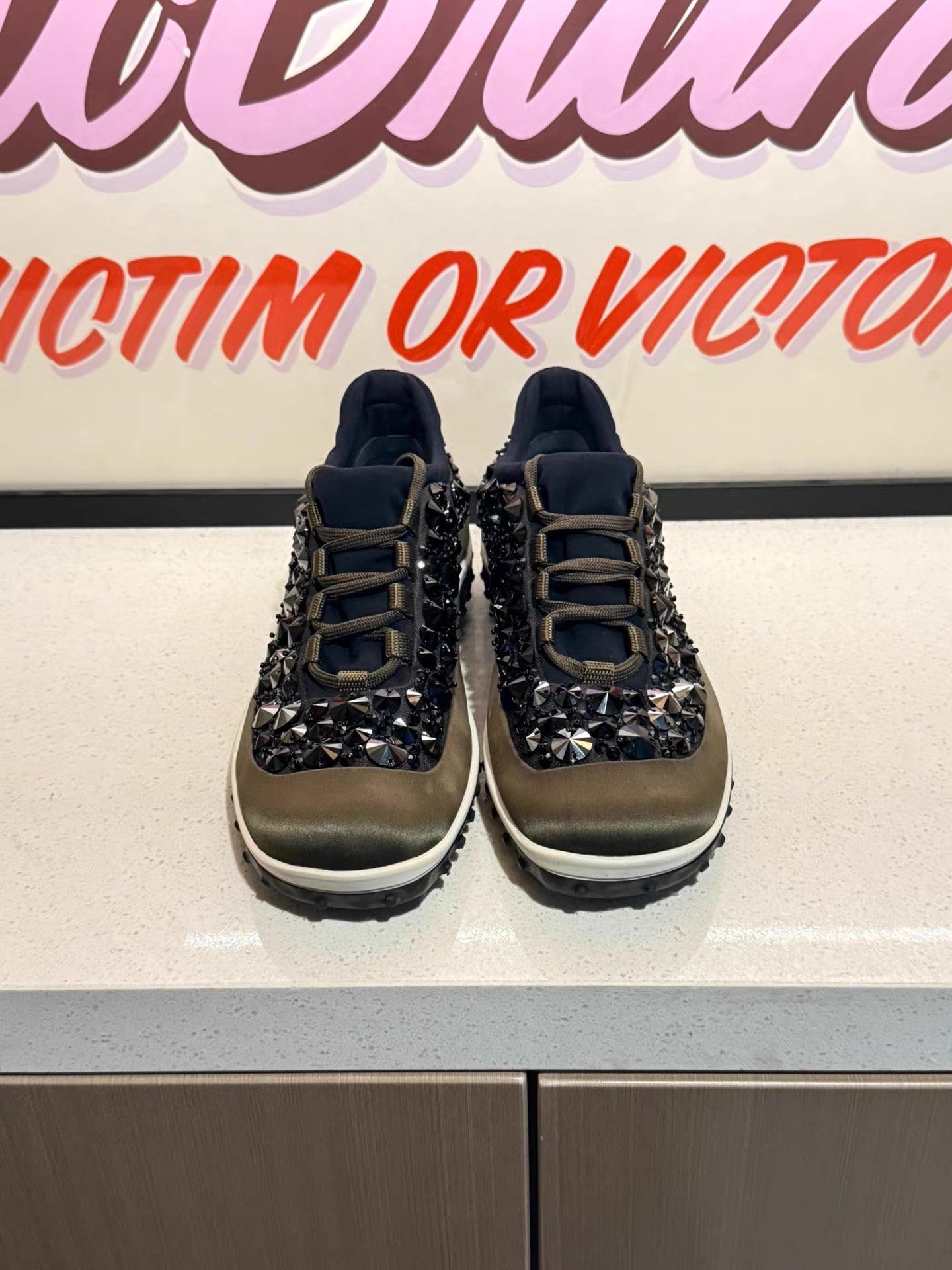 Miu Miu MiuMiu Sequin & Crystal Embellished Sneakers Ｑ20 Size US 6.5 / IT 36.5 - 3 Thumbnail