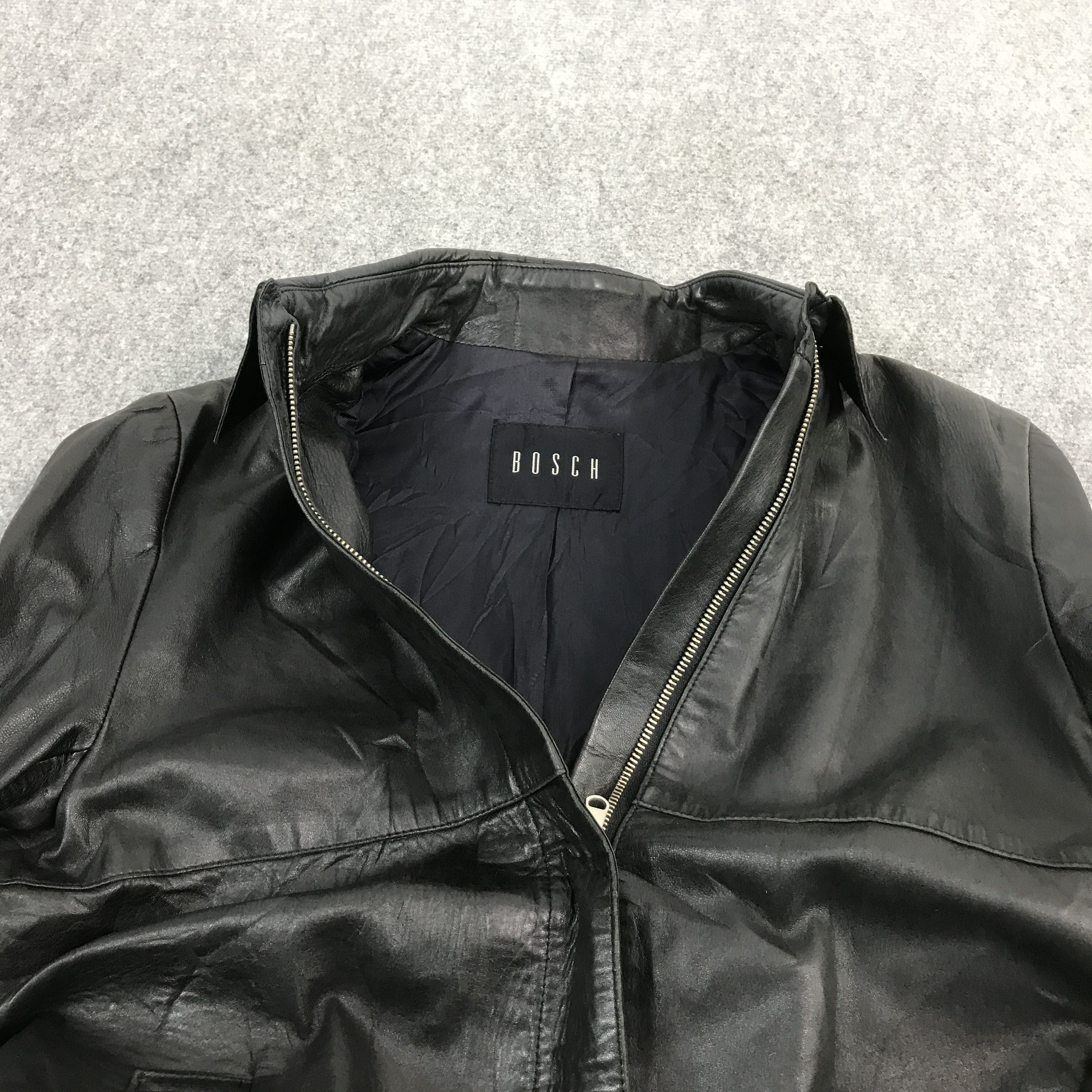 Japanese Brand bosch leather faded leather zipper jacket Size US M / EU 48-50 / 2 - 6 Thumbnail