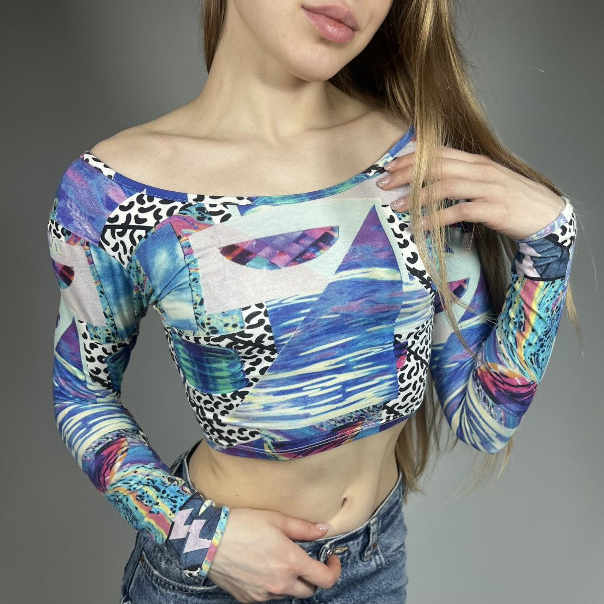 Japanese Brand Vintage Y2K Illustrated People Abstract 3D Print Longsleeve Size S / US 4 / IT 40 - 2 Thumbnail