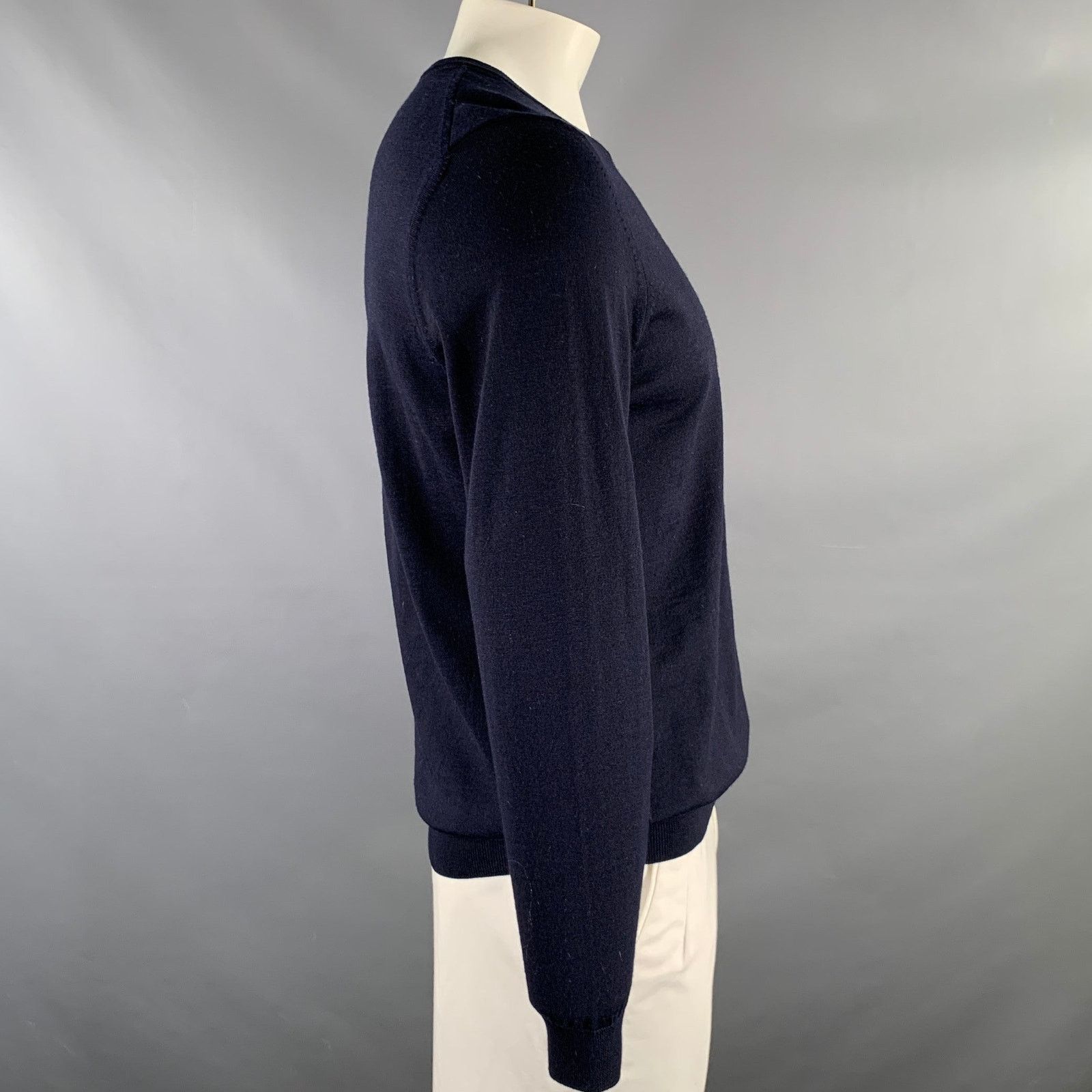 Hugo Boss HUGO BOSS Size XL Navy Knitted Wool Crew-Neck Pullover Size US XL / EU 56 / 4 - 2 Thumbnail