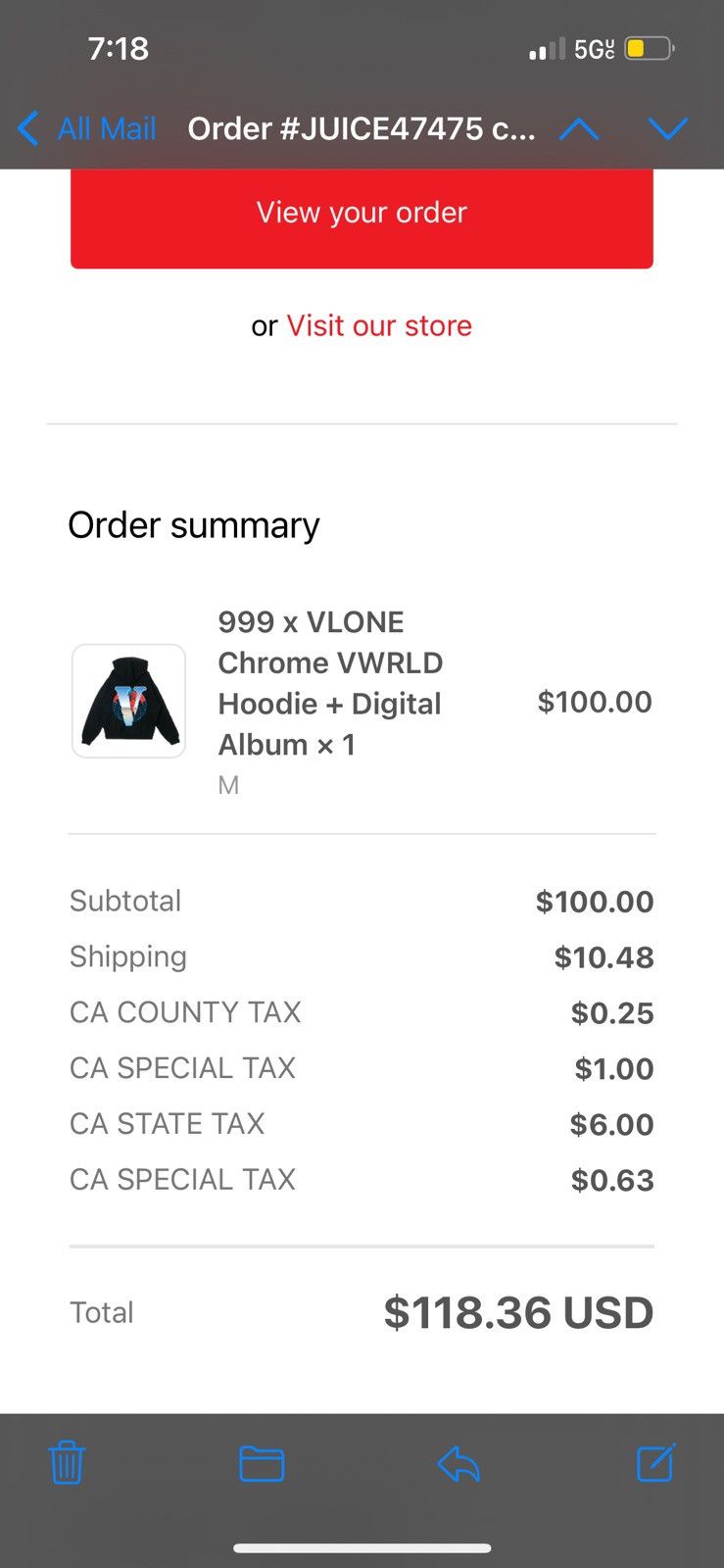 Vlone (VERY RARE) Vlone x Juice WRLD Hoodie OG 2019 Size US M / EU 48-50 / 2 - 5 Thumbnail