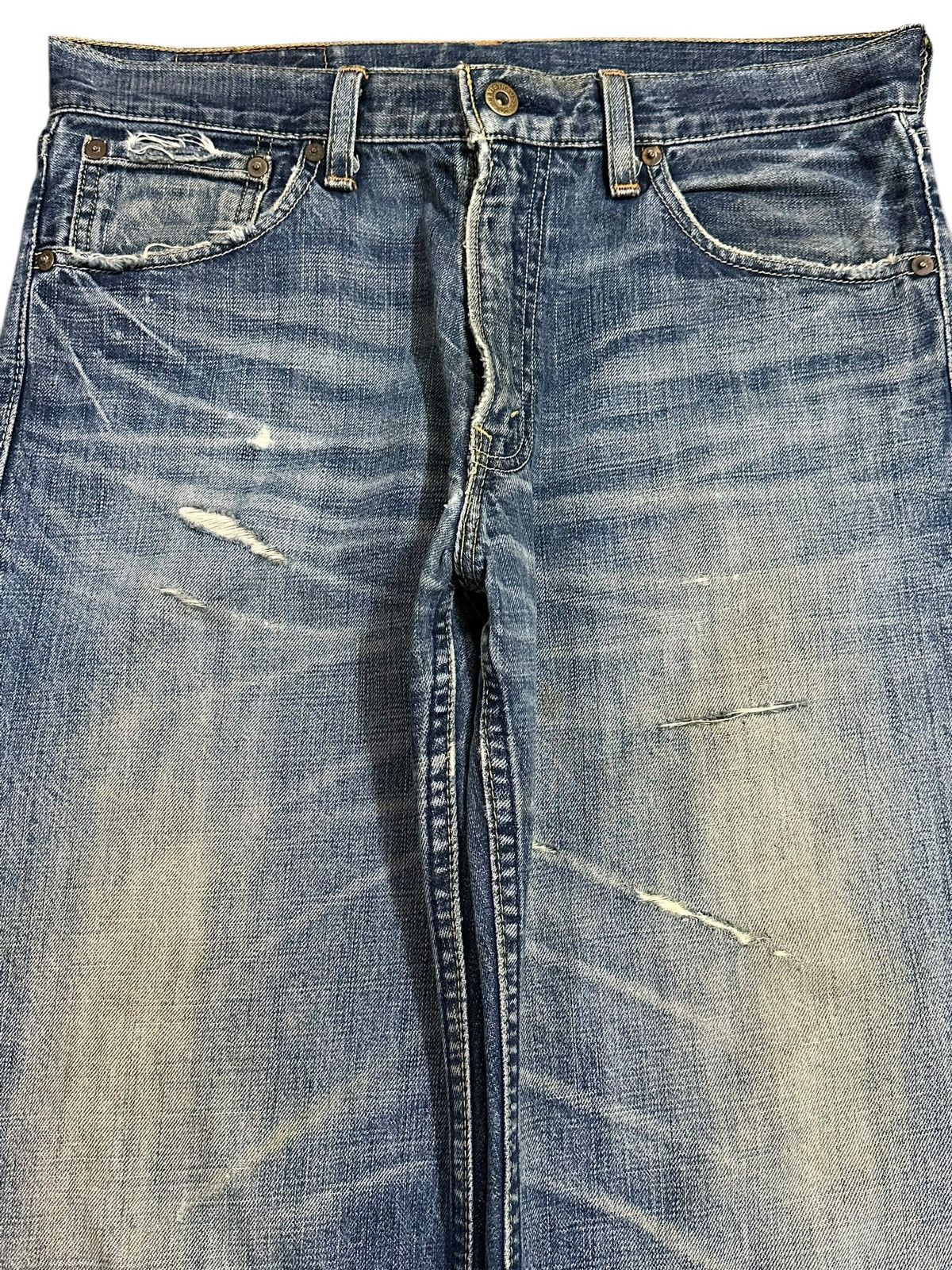 Levi's Vintage 90s Levis 503 Blue Mud Wash Style Distressed Jeans Size US 32 / EU 48 - 3 Thumbnail