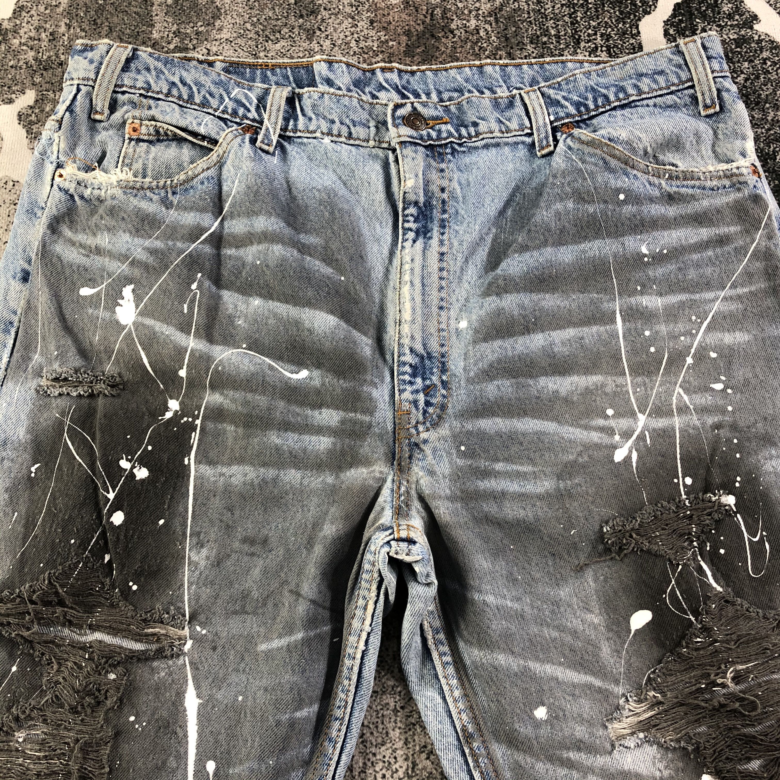 Levi's Vintage Levis 505 Jeans Painted Denim KJ1891 Size US 41 - 3 Thumbnail