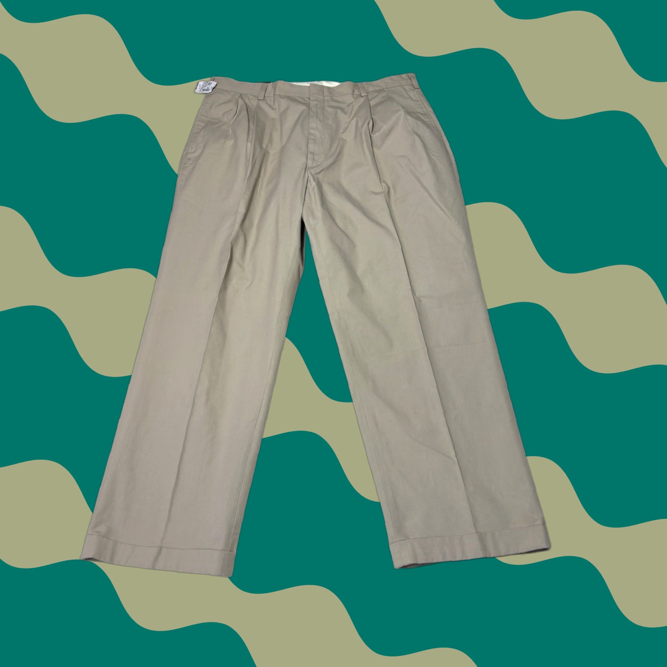 Vintage NWT JOS A BANK Mens Khaki Microsanded Poplin Pants 40x29 High Performance Size US 40 / EU 56 - 1 Thumbnail