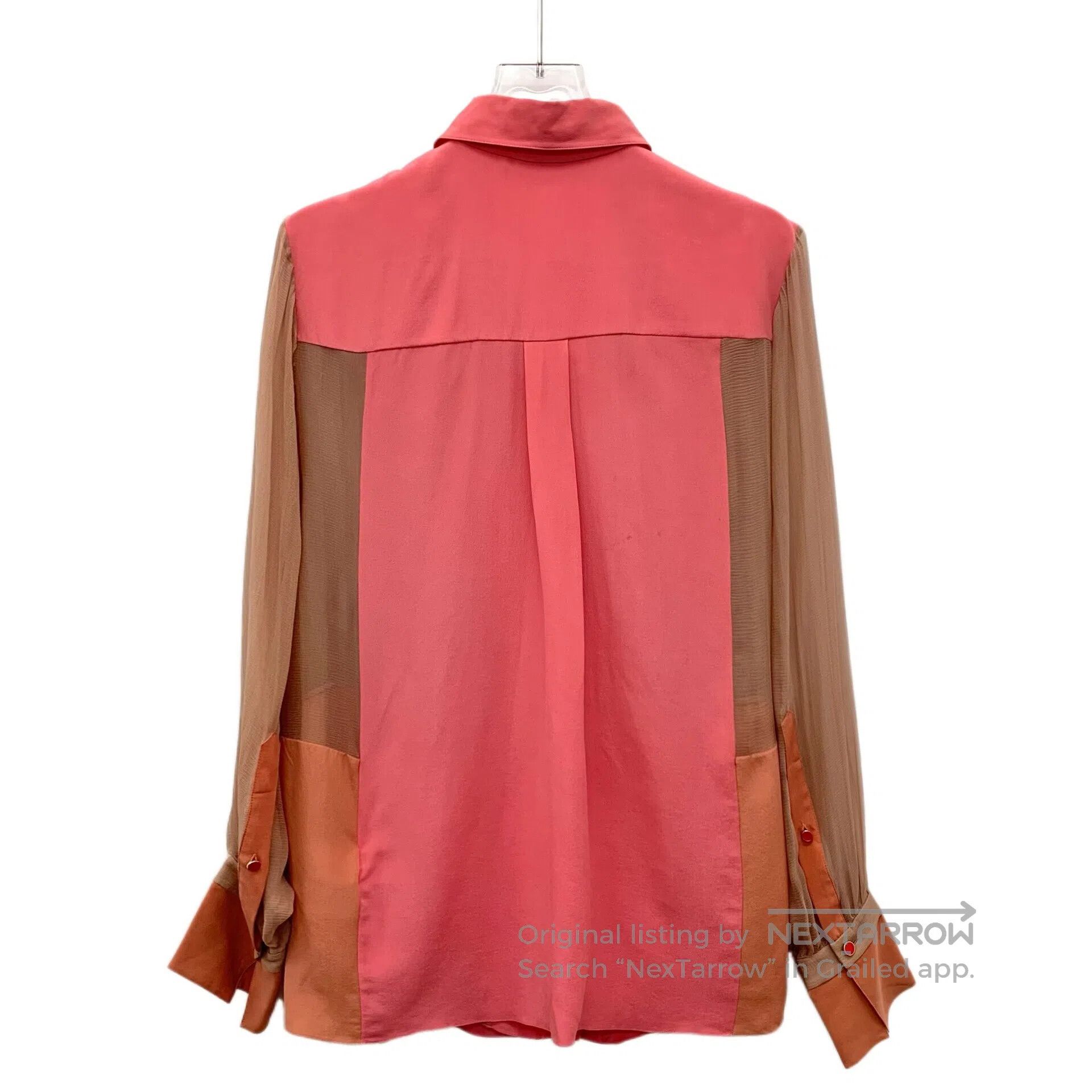 Chloe Chloe Contrast mulberry silk collar long-sleeved shirt| Size XS / US 0-2 / IT 36-38 - 2 Thumbnail
