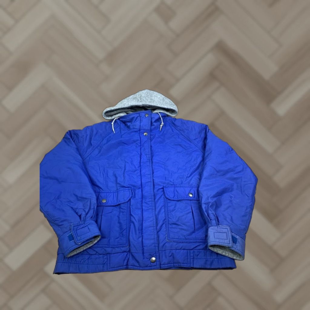 Vintage VINTAGE Collections Jacket Womens L 90s Blue Hooded Full Zip Lined (Outer Shell Nylon) Regular Fit Size L Casual Womens - 90s Theme Size L / US 10 / IT 46 - 1 Thumbnail
