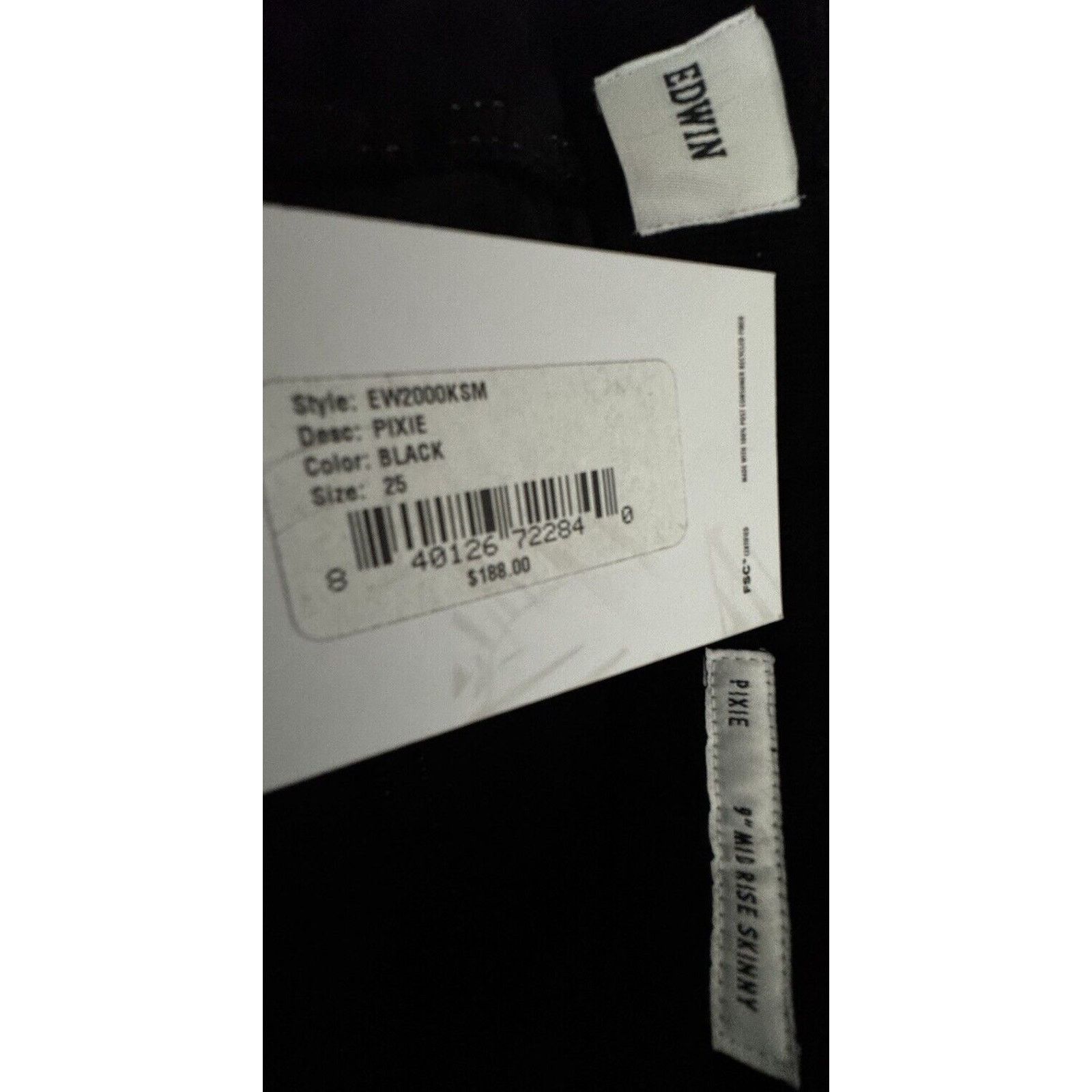Edwin Edwin Pixie 9” Midrise Corduroy Black Skinny Pants Jeans 25" Size 25" / US 0 / IT 36 - 13 Thumbnail