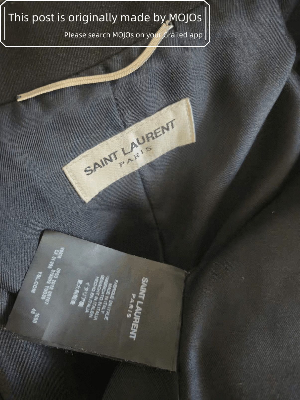 Saint Laurent Paris Sz 48 Saint Laurent Paris Mid Collar Military Jacket mojos06 Size US M / EU 48-50 / 2 - 7 Thumbnail