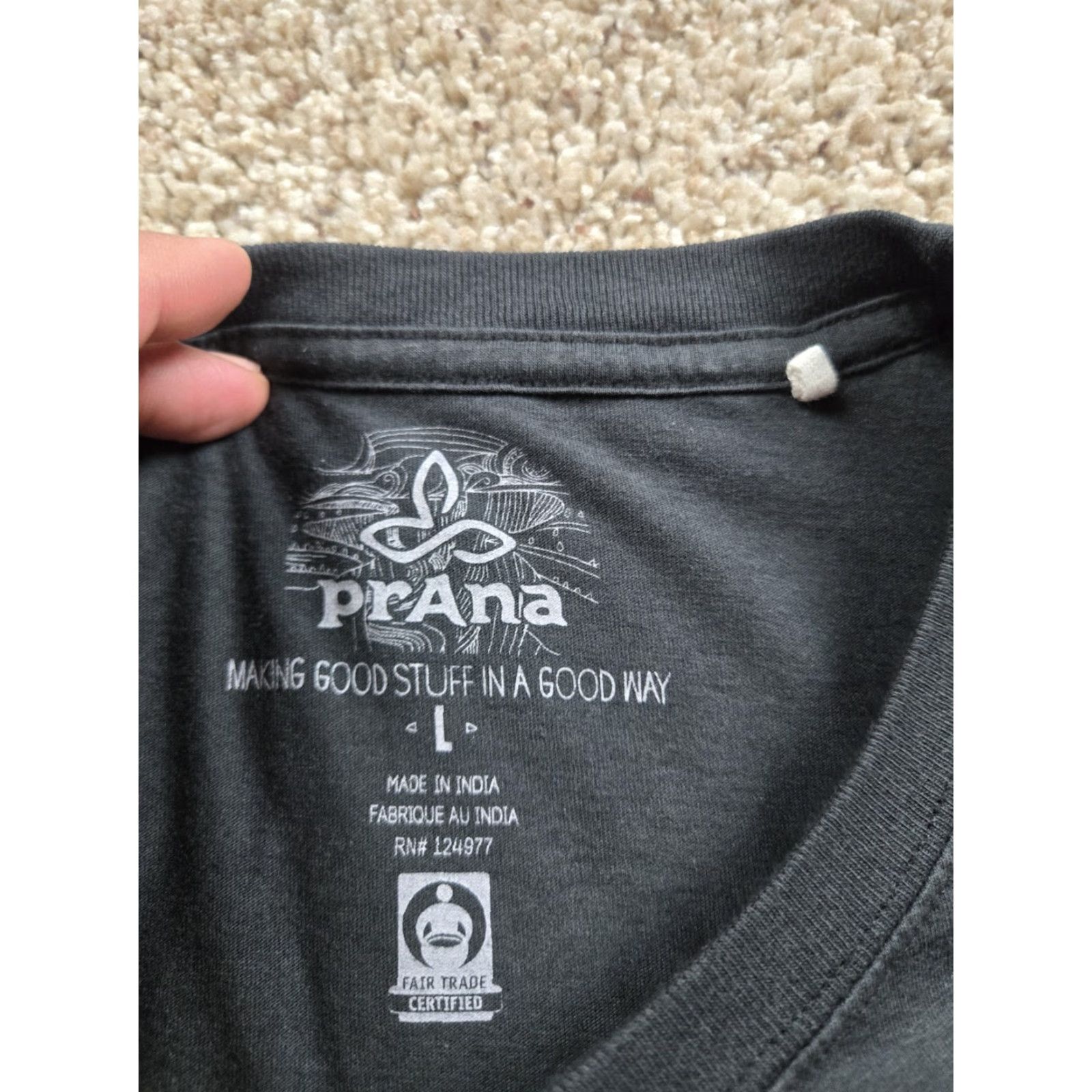 Prana PrAna T Shirt Mens Large Gray Short Sleeve Beer Belly Graphic Short Sleeve Size US L / EU 52-54 / 3 - 4 Thumbnail