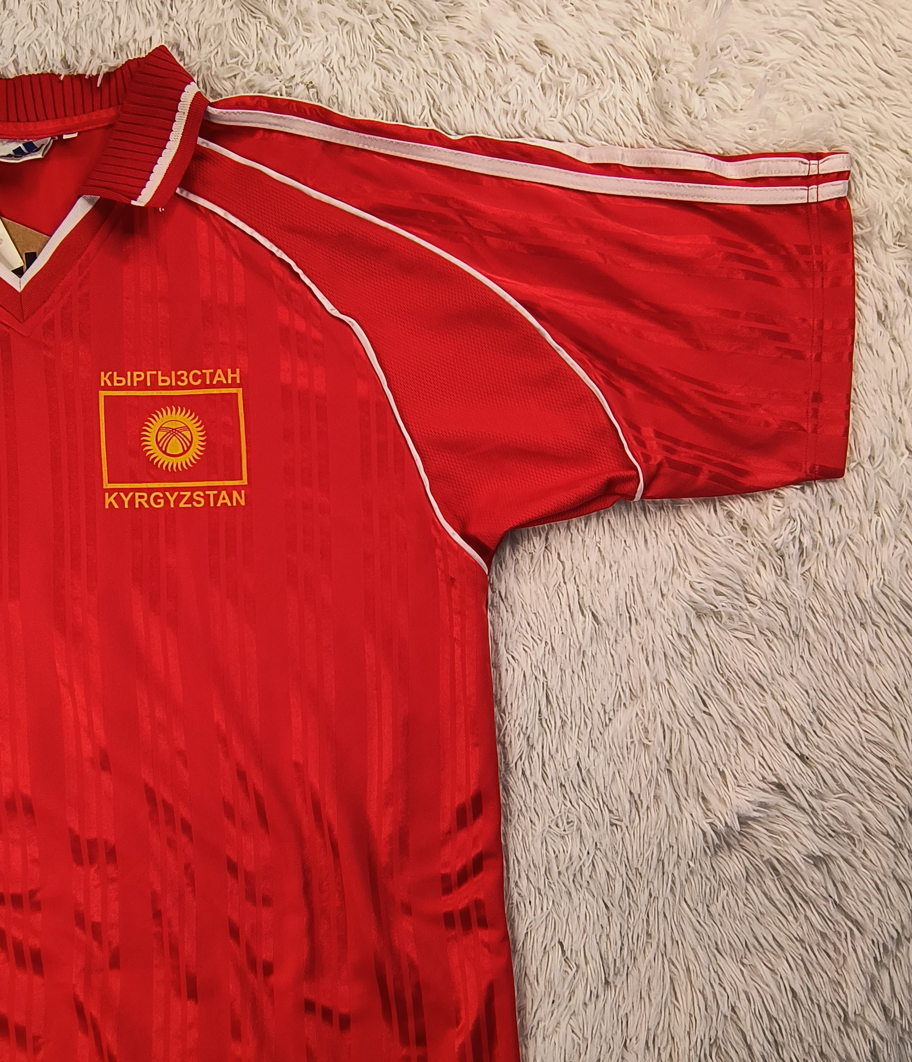 Adidas DSWT Vintage Adidas Kyrgyzstan soccer team home jersey 90s Size US XXL / EU 58 / 5 - 6 Thumbnail