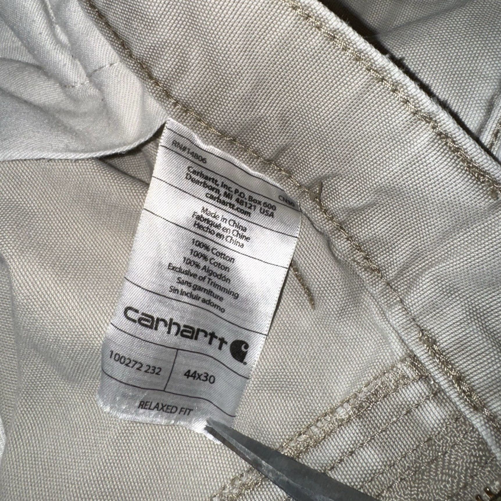 Carhartt VINTAGE Carhartt Mens Size 44x30 Cargo Pants 100272-232 Relaxed Fit Snap Button Khaki Cargo Pants Mens Straight Leg 42x28.5 13 Rise 9.5 Leg Open Size US 44 / EU 60 - 7 Thumbnail