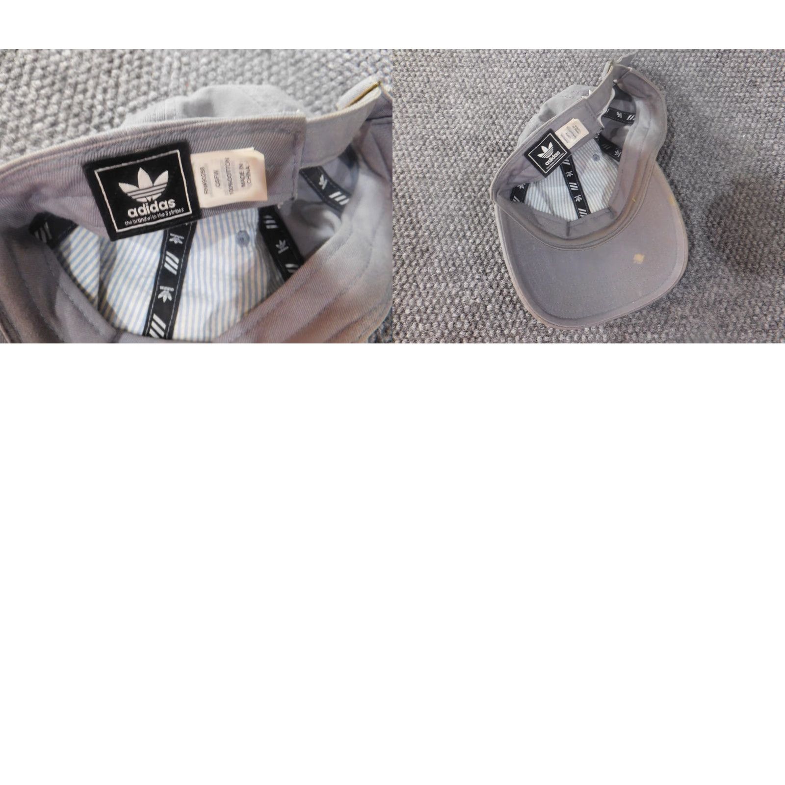 Adidas adidas Hat Cap strapback gray logo classic retro One Size Men Snapback Casual Vintage: No Size ONE SIZE - 8 Thumbnail