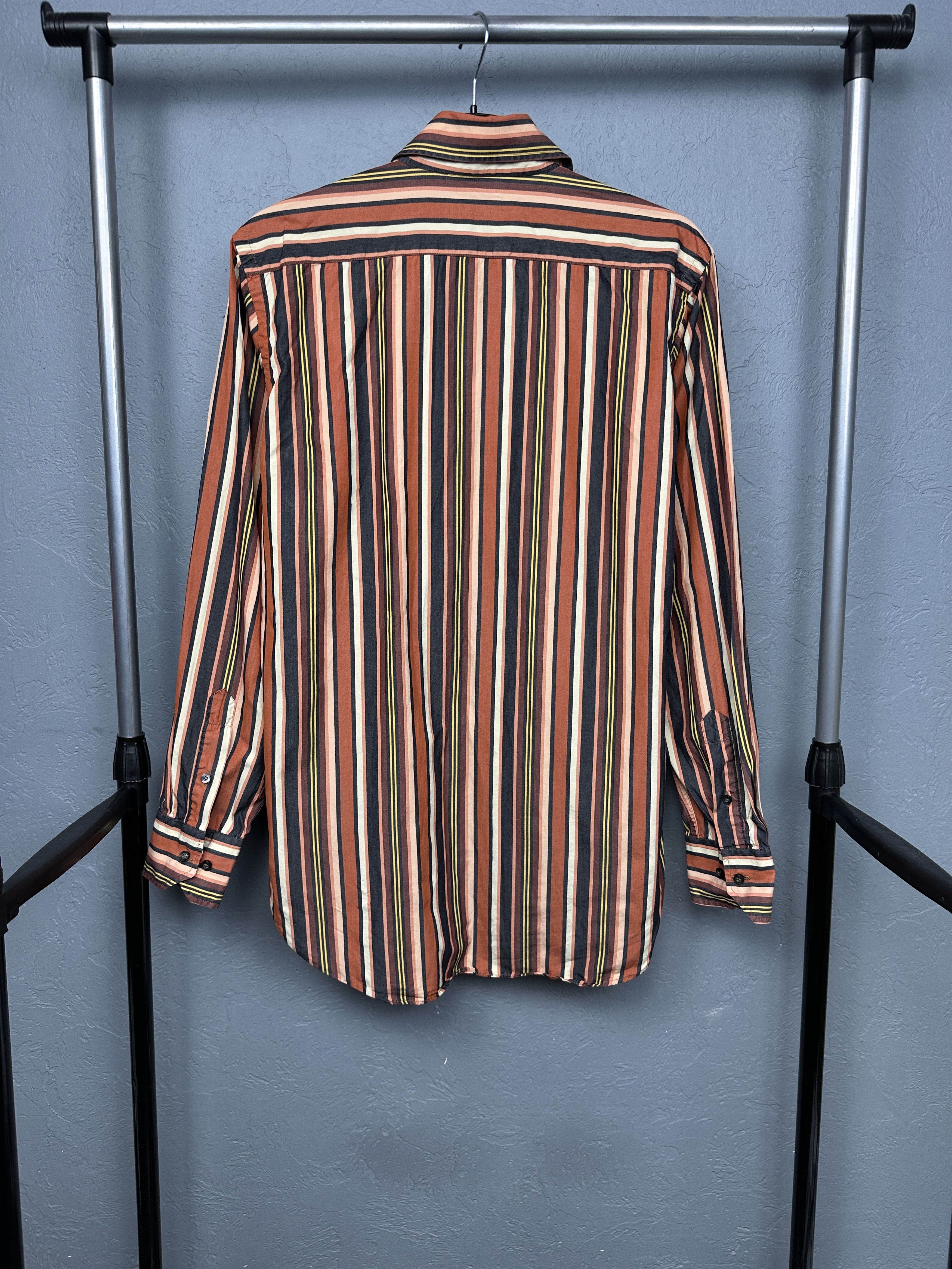 Etro Etro Milano Vintage Mens Striped Long Sleeve Shirt Size US M / EU 48-50 / 2 - 5 Thumbnail
