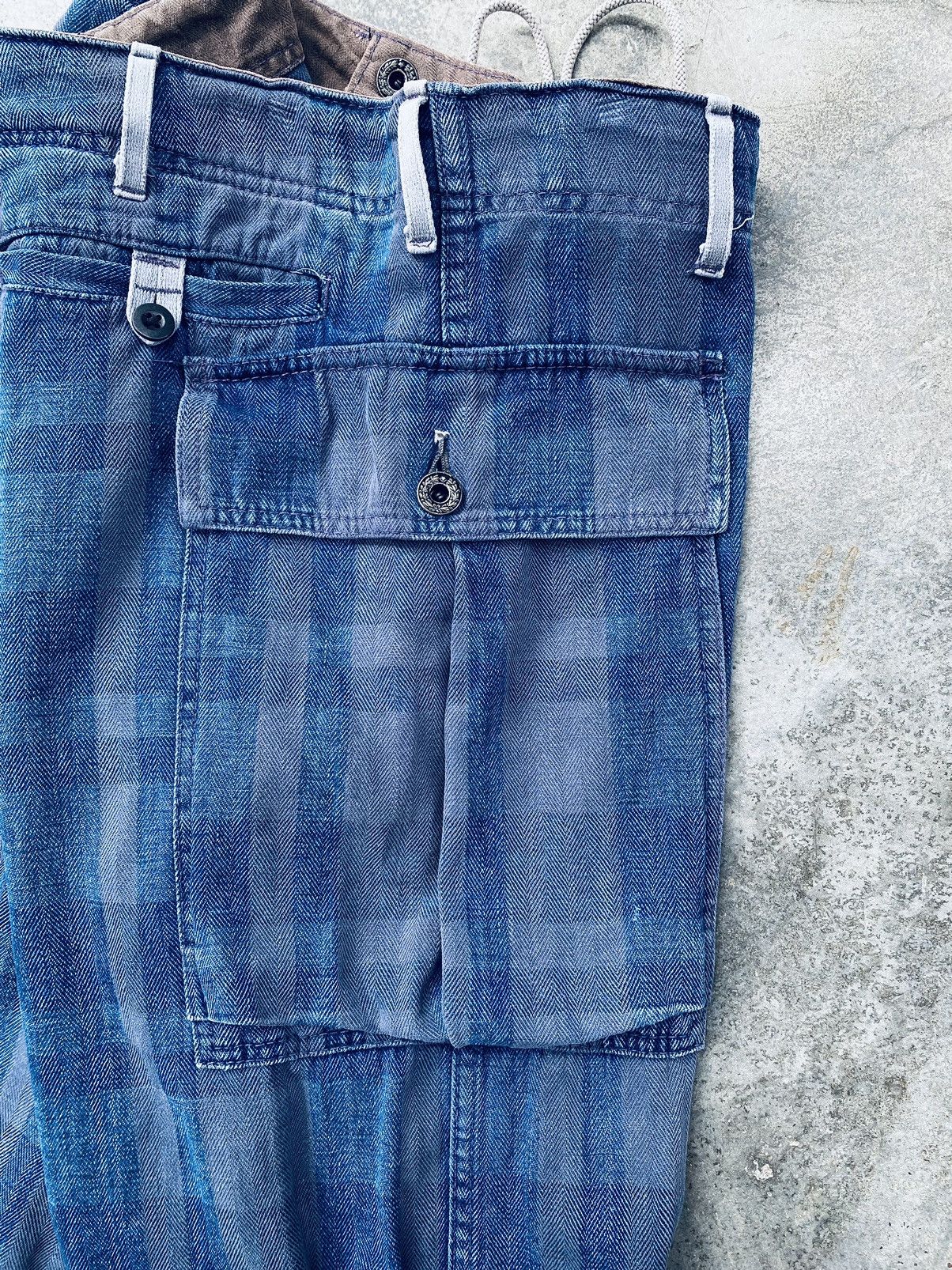 Indigo Vintage Reproduction Label Indigo Herringbone Pants Size US 33 - 12 Thumbnail