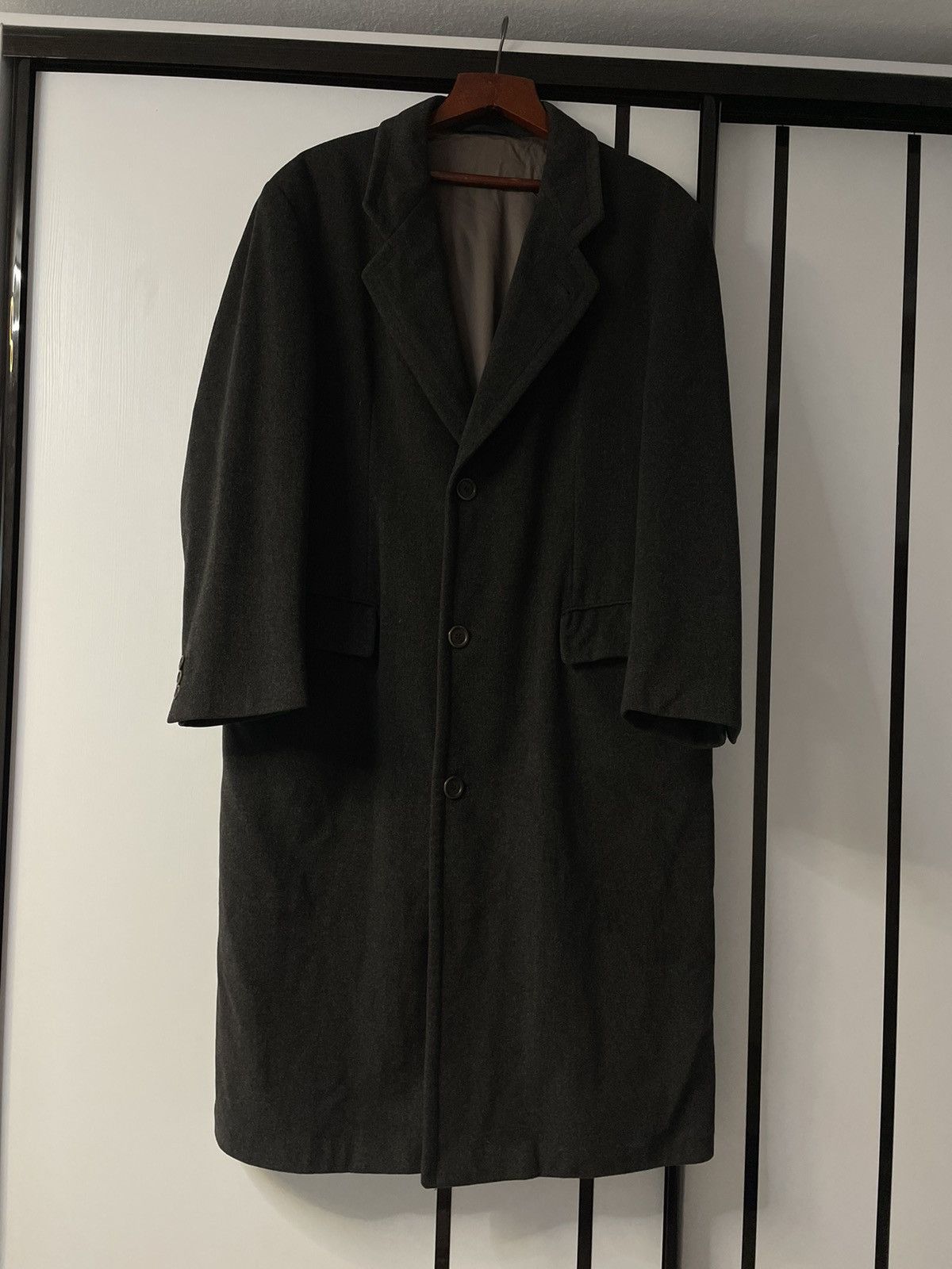 image of Vintage Hugo Boss x Loro Piana Wool Cashmere Coat in Grey, Men's (Size 2XL)