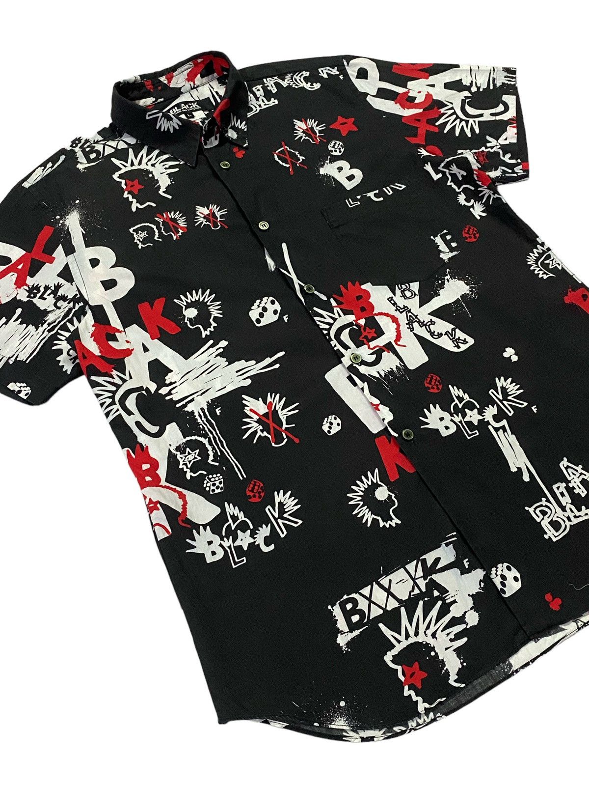 Comme des Garcons × Comme des Garcons Black Rare🔥Comme Des Garçons Black Fullprint Shirt Button Ups Size US L / EU 52-54 / 3 - 18 Thumbnail