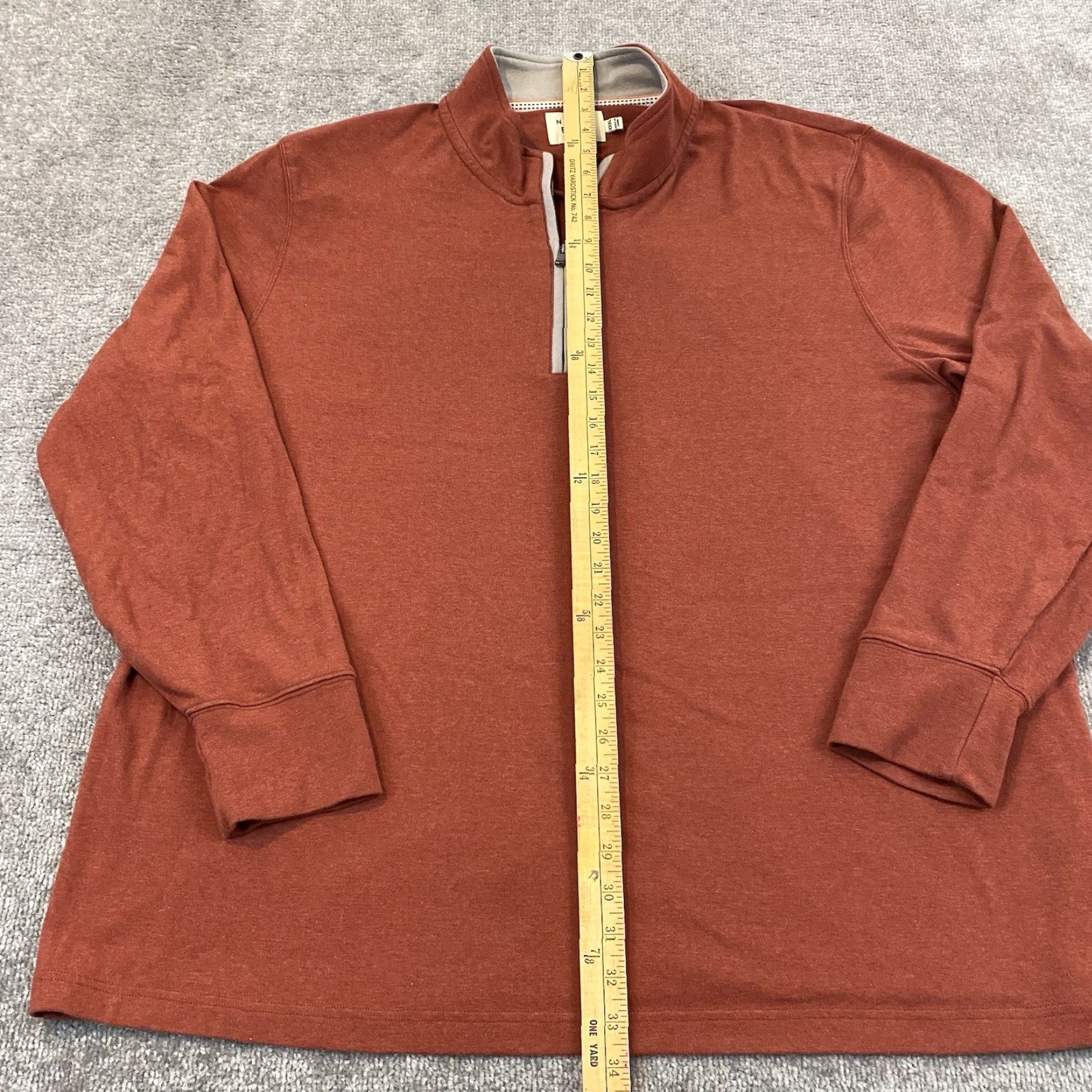 J Brand The Normal Brand Sweater Mens 3XL Orange 1/4 Quarter Zip Pullover Hike Casual Size US XXL / EU 58 / 5 - 5 Thumbnail