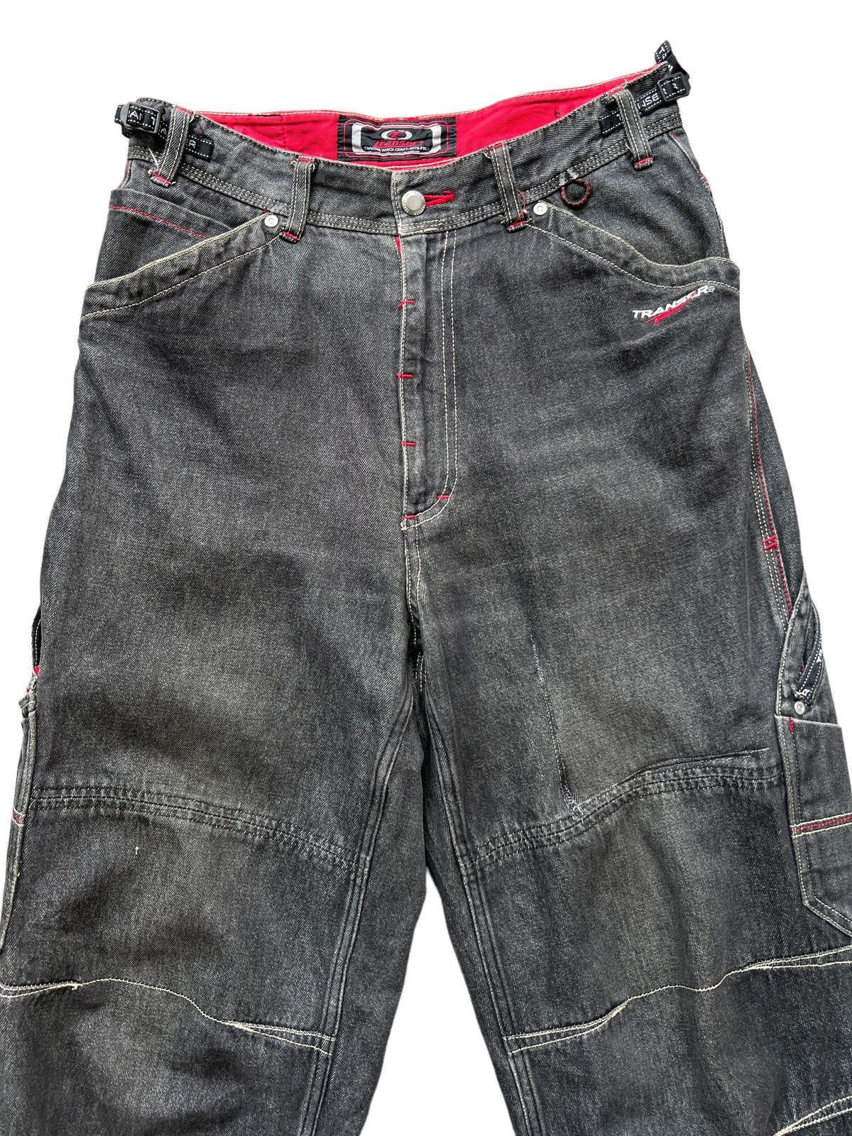 Japanese Brand Transer Jeans Hip Hop Skateboard Multipocket Baggy Jeans 31 Size 31" - 4 Thumbnail