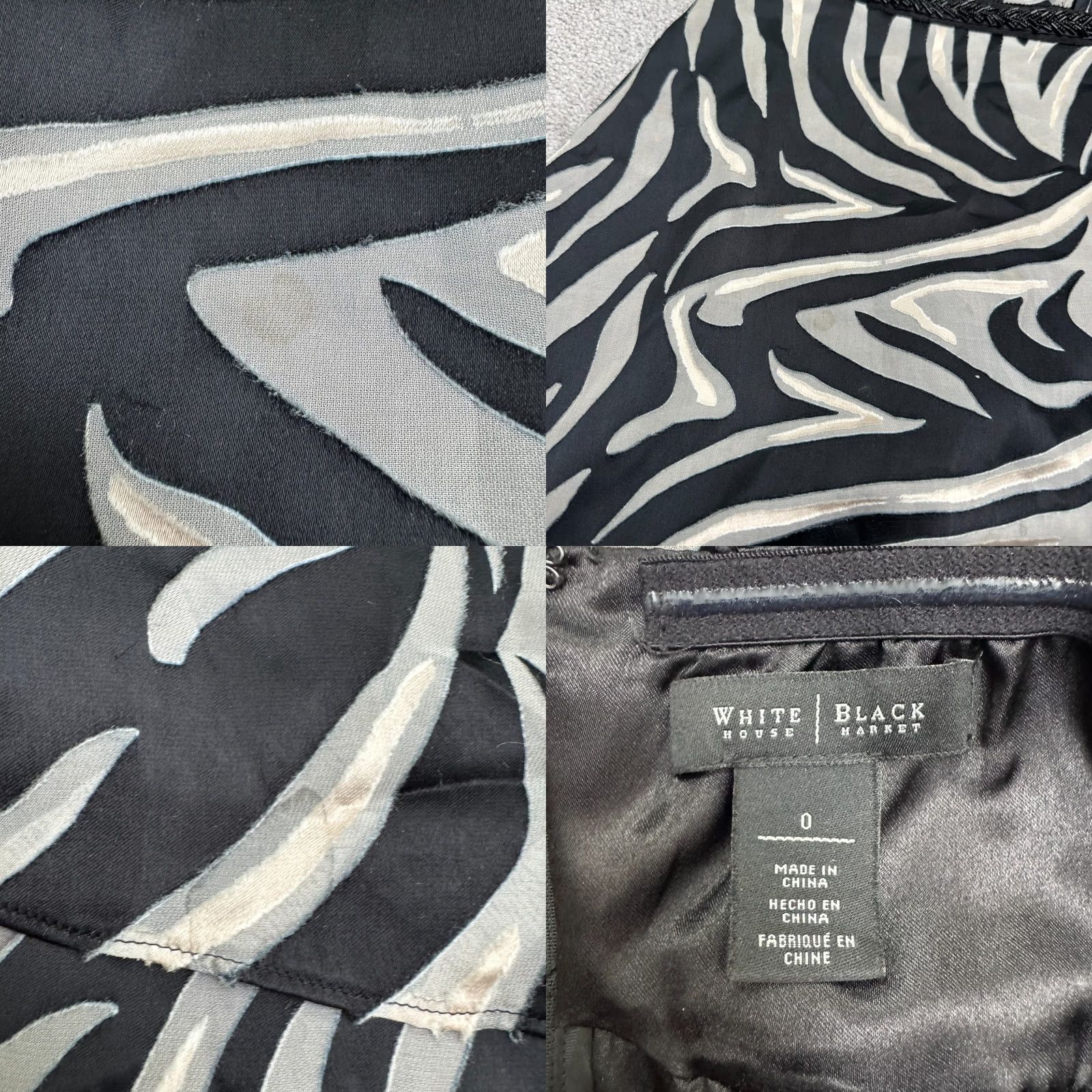White House Black Market White House Black Market Zebra Print Beaded Mini Dress Womens 0 Black White Size XS / US 0-2 / IT 36-38 - 8 Thumbnail