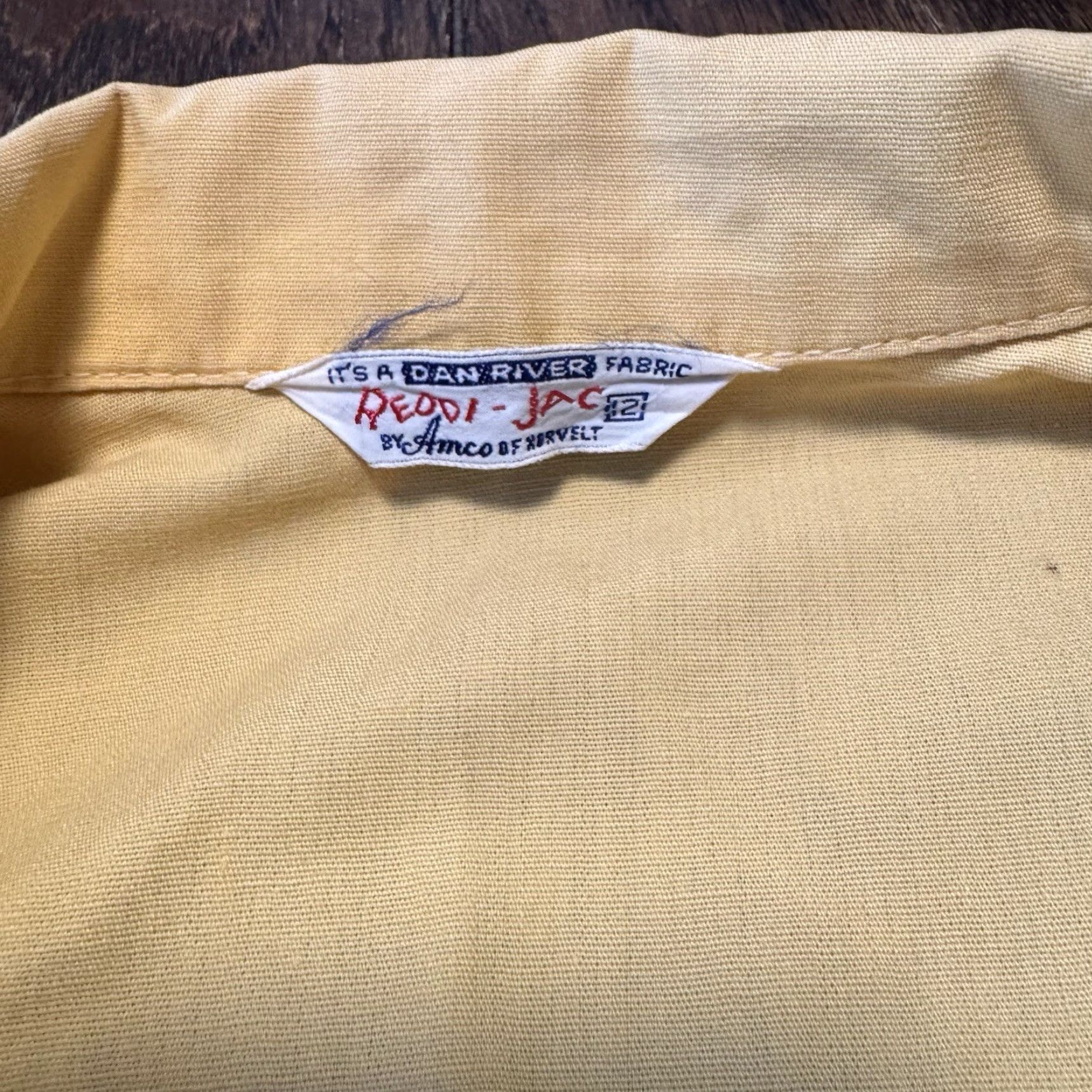 Vintage VINTAGE Dan River Redi Jac Jacket Women’s 12 Yellow Cotton Canvas Short Zip Casual 60’s Womens Size XL / US 12-14 / IT 48-50 - 3 Thumbnail