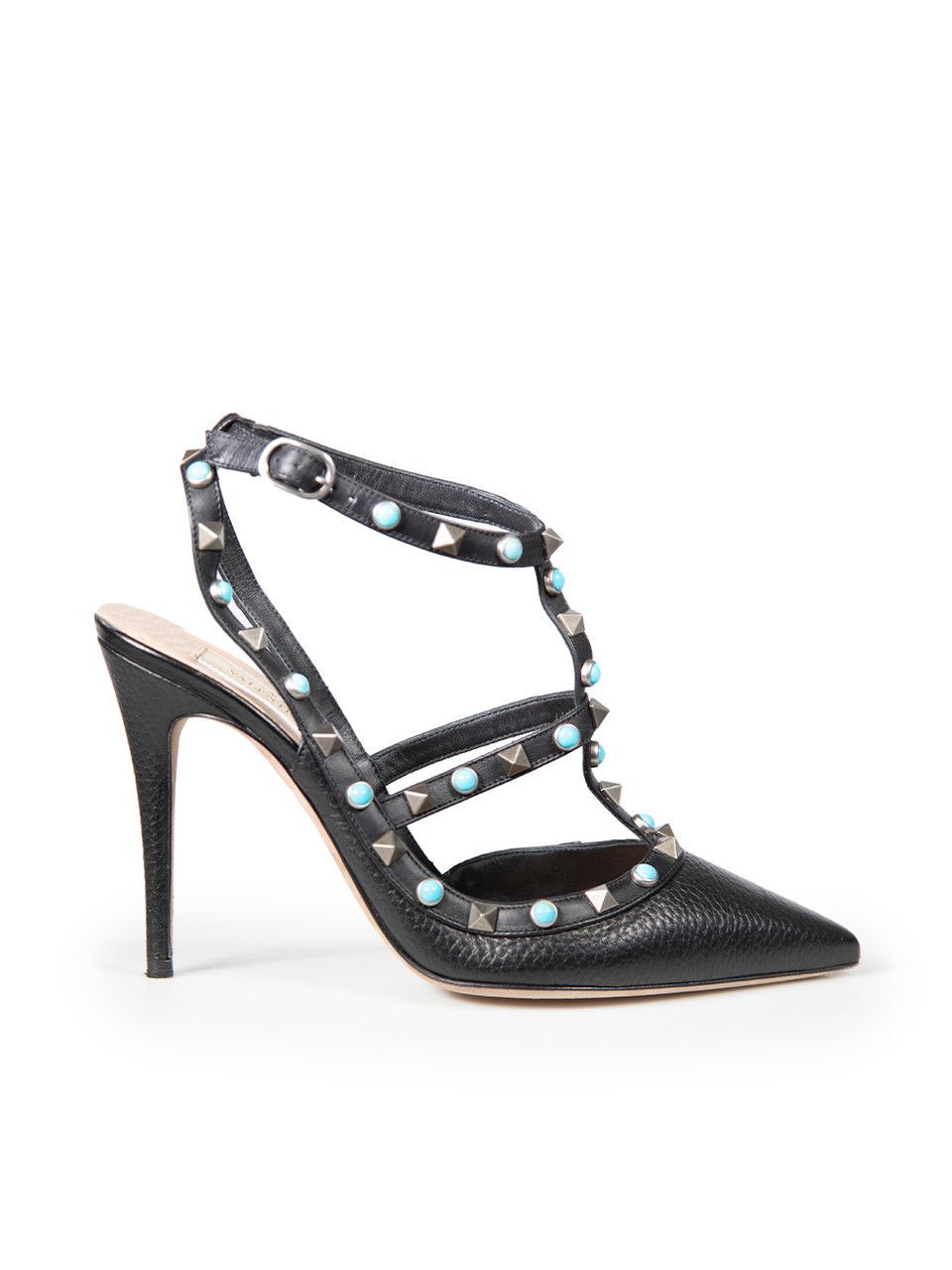 Valentino Black Leather Rockstud Pointed Heels Size US 8 / IT 38 - 1 Thumbnail