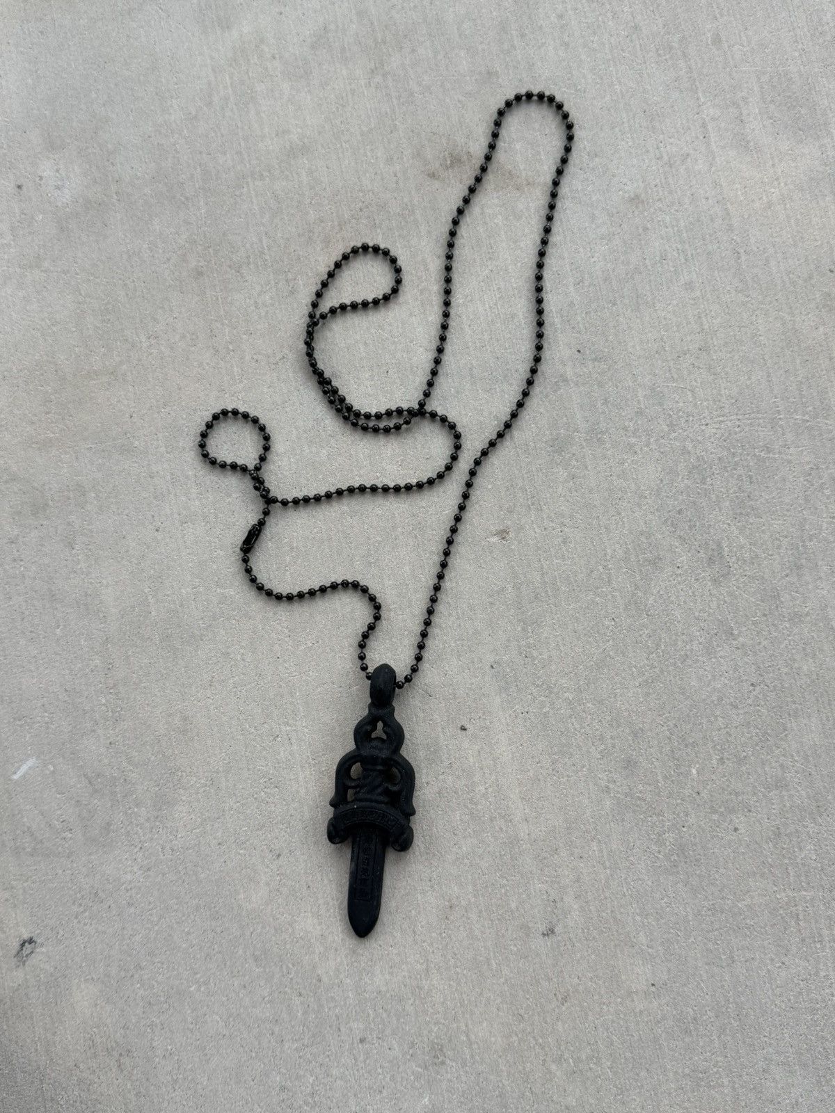 Chrome Hearts Chrome Hearts Silichrome Dagger Necklace Black Size ONE SIZE - 1 Thumbnail
