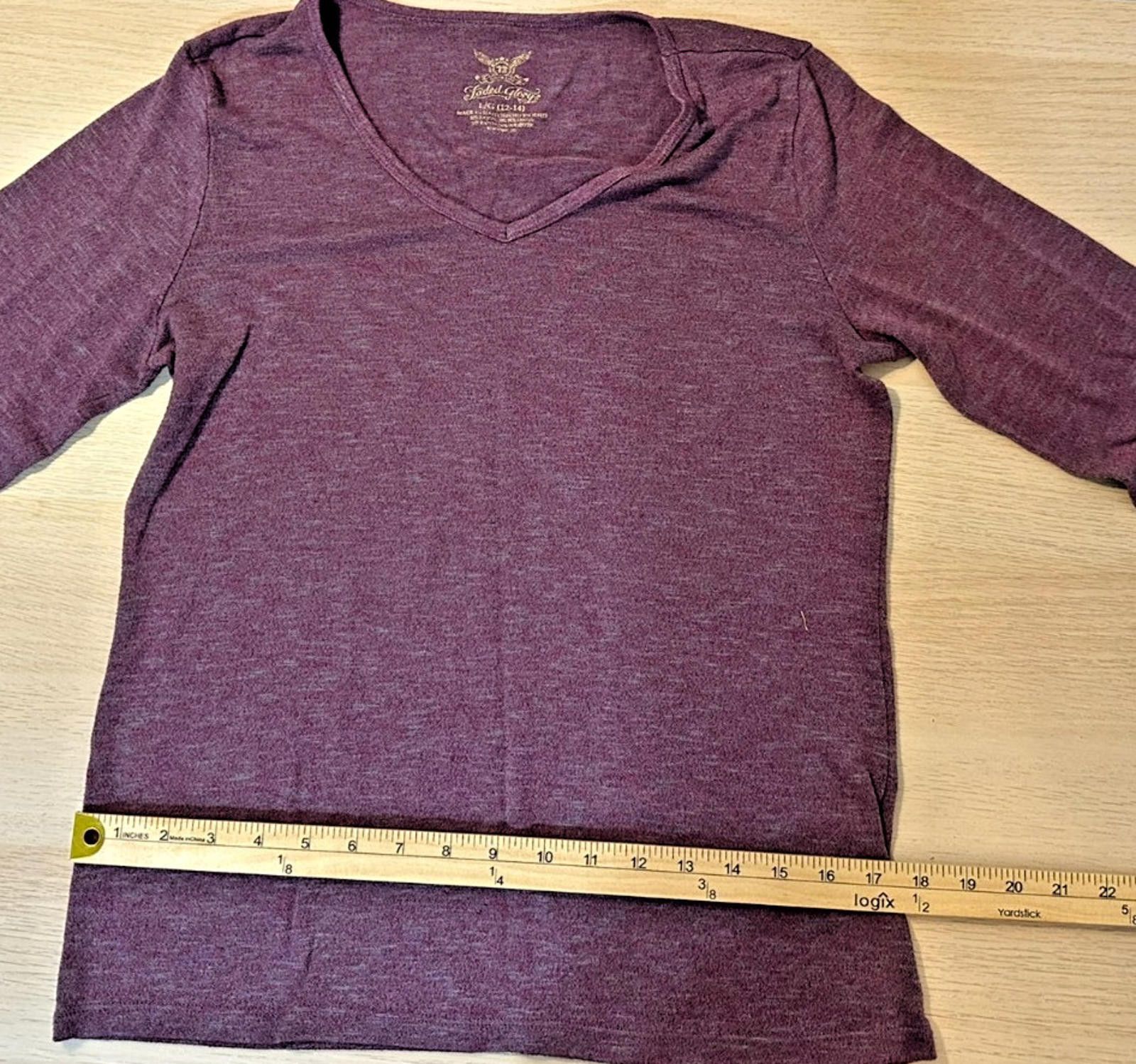 Faded Glory Women’s Long Sleeve V-Neck Blouse – Size Large (12/14) Size L / US 10 / IT 46 - 9 Thumbnail