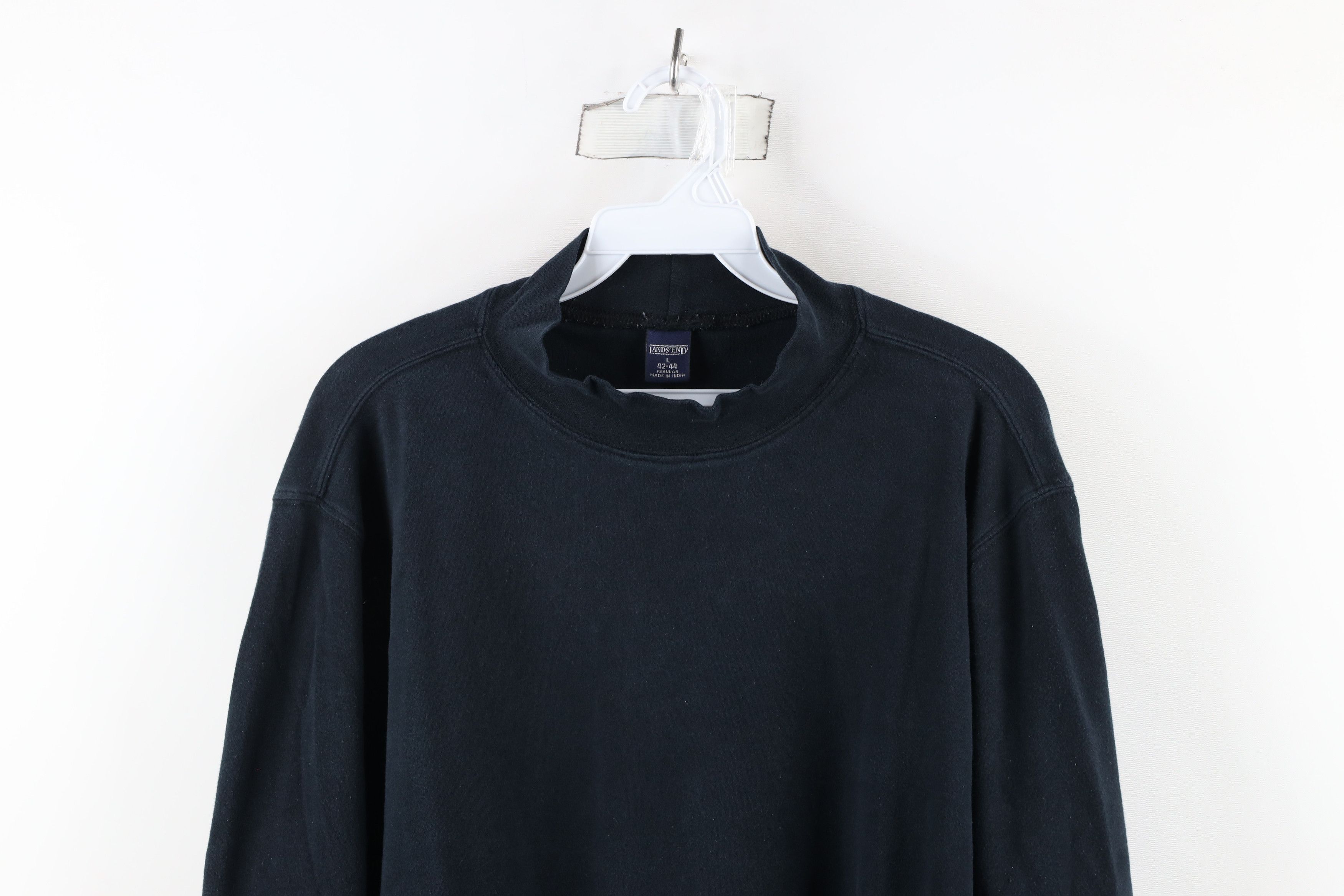 Lands' End × Vintage Vintage 90s Lands End Mock Neck Long Sleeve T-Shirt Black Size US L / EU 52-54 / 3 - 2 Thumbnail