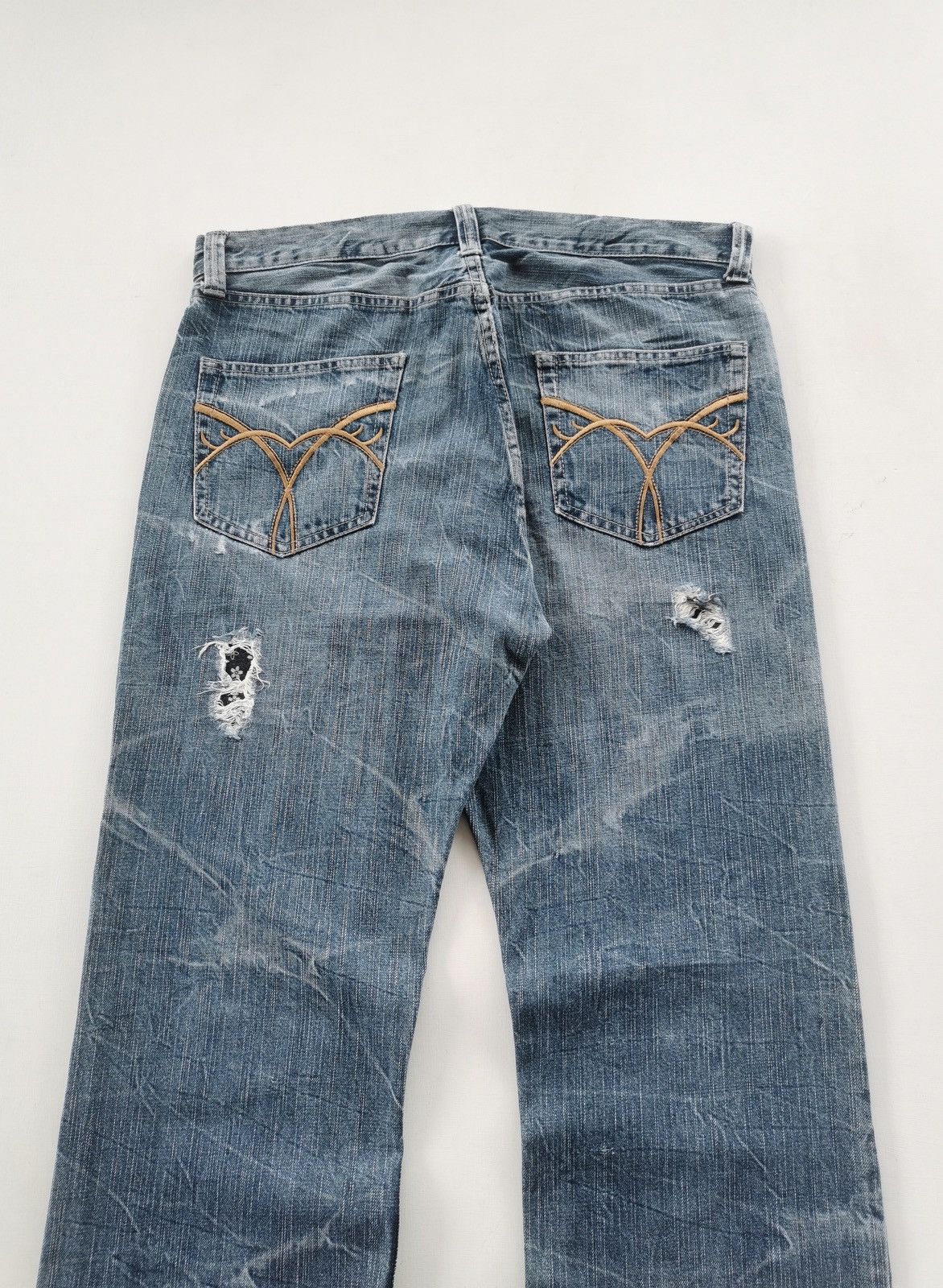 Kapital Bootcut Distressed Reworked Twist Stitch Jeans Size US 35 - 6 Thumbnail