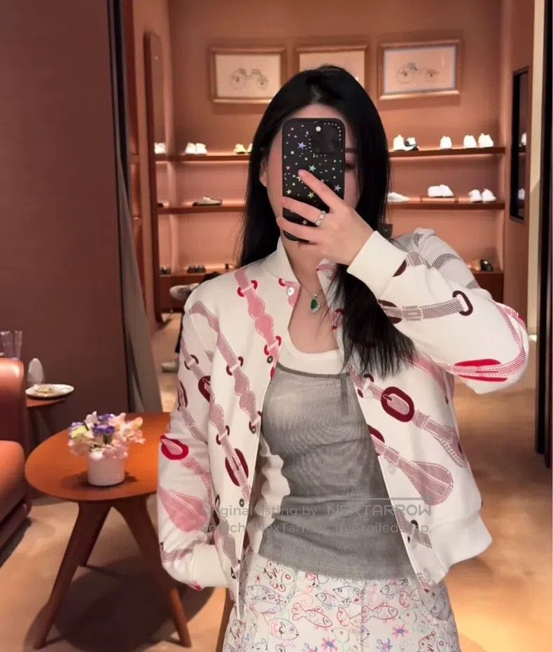 Hermes Hermes Cotton printed single-breasted fit baseball jacket Size XS / US 0-2 / IT 36-38 - 1 Thumbnail