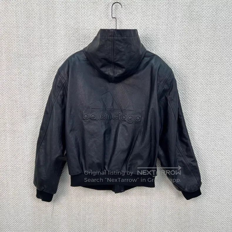 Balenciaga Balenciaga Black Leather Jacket with Embossed Shoulder Pad Size US M / EU 48-50 / 2 - 2 Thumbnail